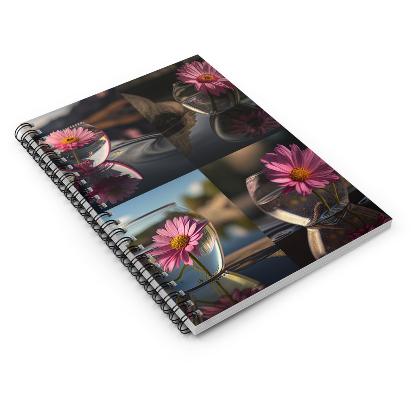 Spiral Notebook - Ruled Line Pink Daisy 5