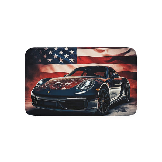 Memory Foam Bath Mat Abstract American Flag Background Porsche 2