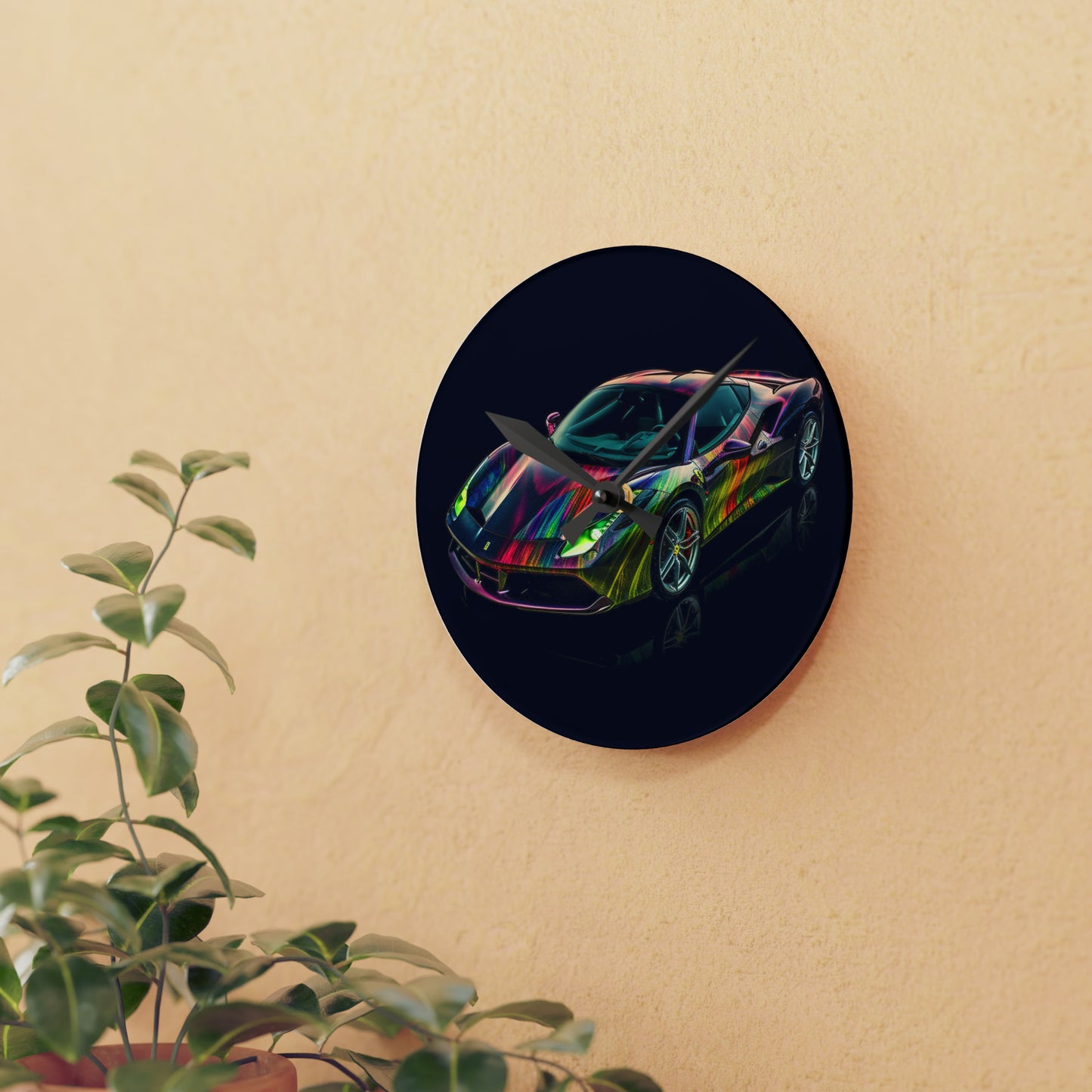 Acrylic Wall Clock Ferrari Color 3