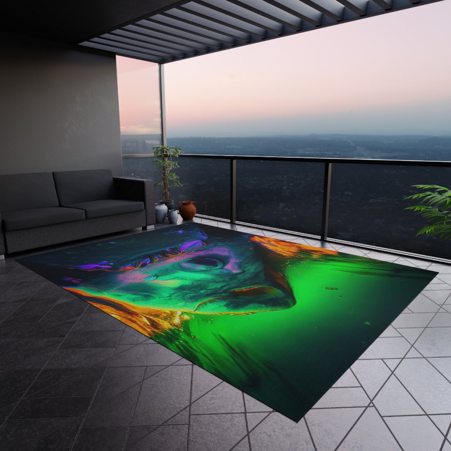 Outdoor Rug  Florescent Glow 1
