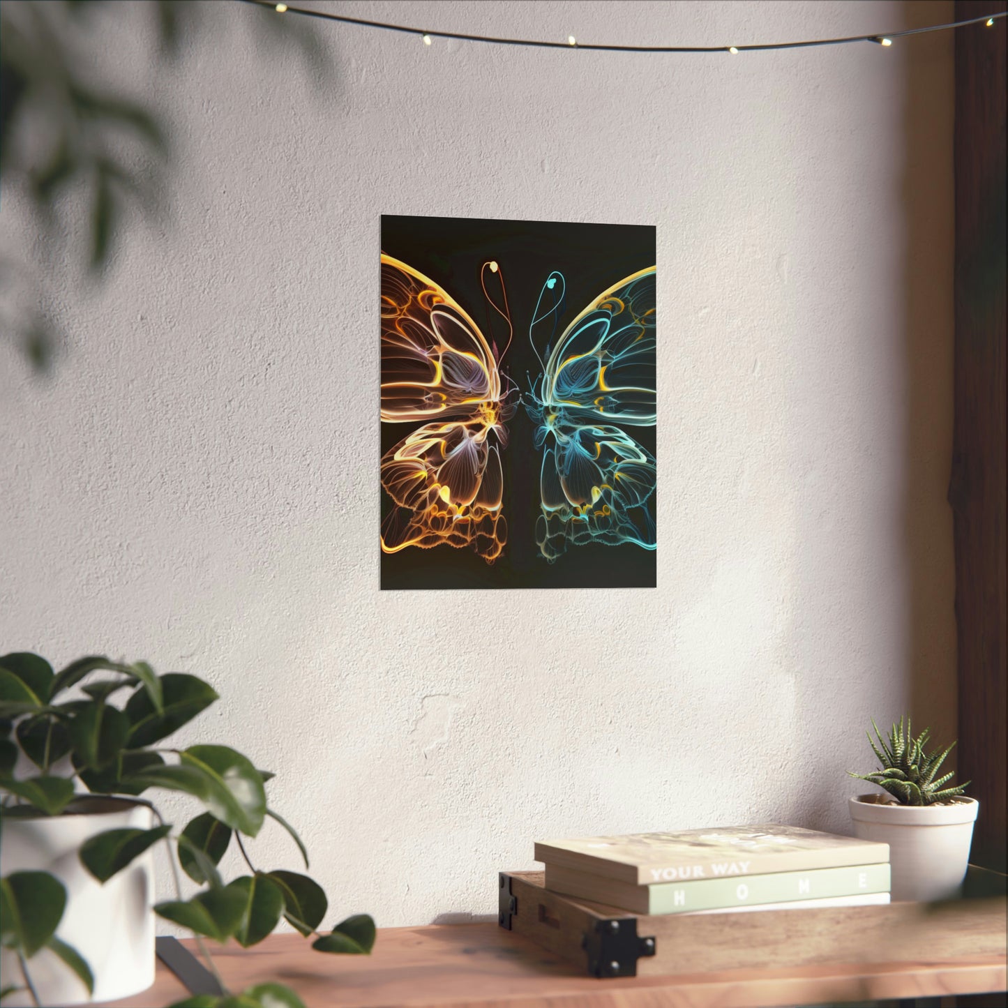 Premium Matte Vertical Posters Neon Glo Butterfly 3