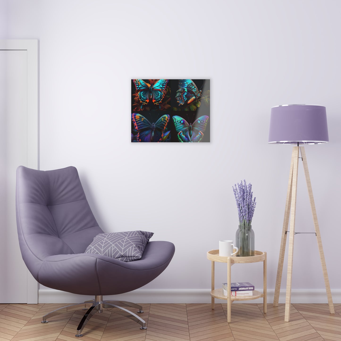 Acrylic Prints Hue Neon Butterfly 5