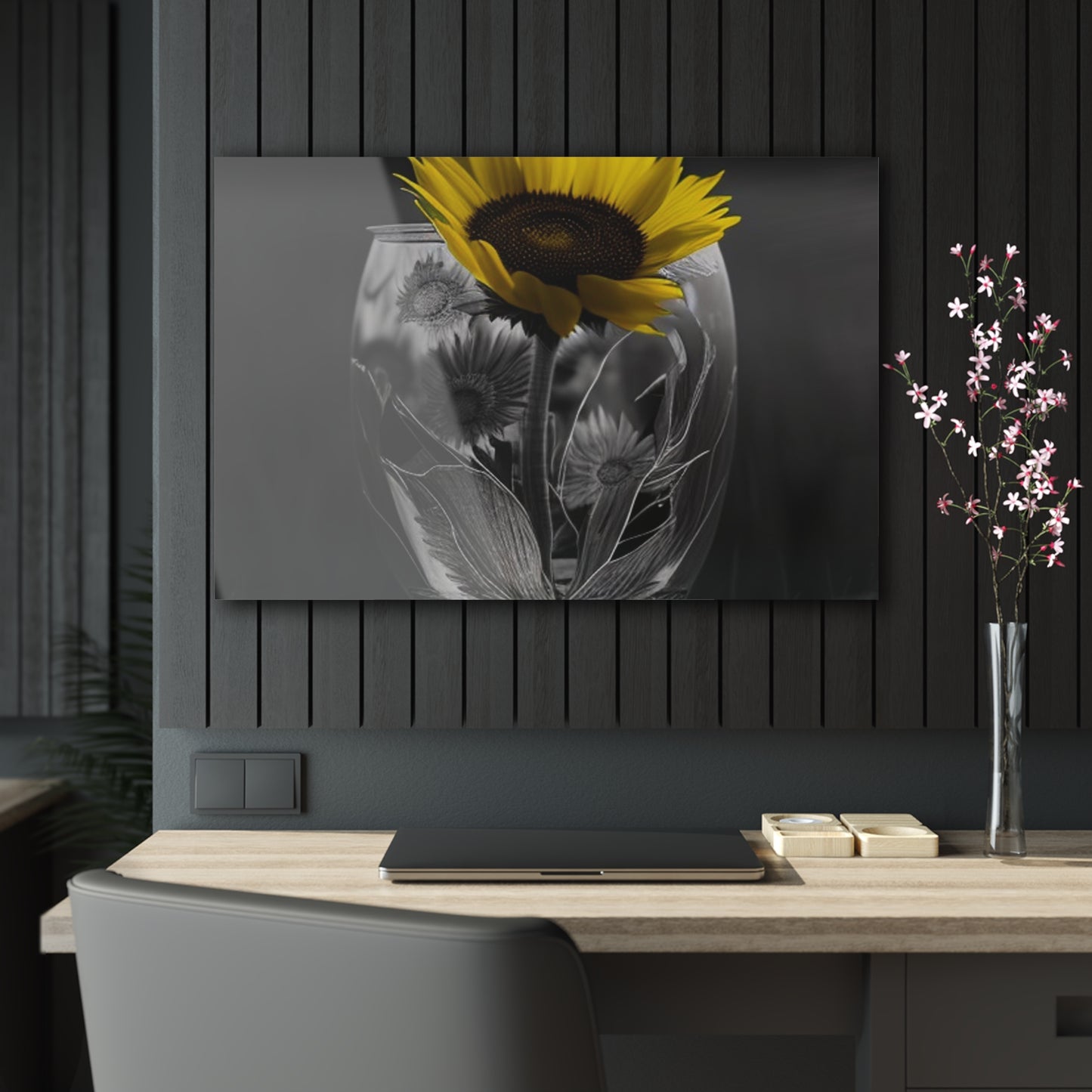 Acrylic Prints Yellw Sunflower in a vase 1