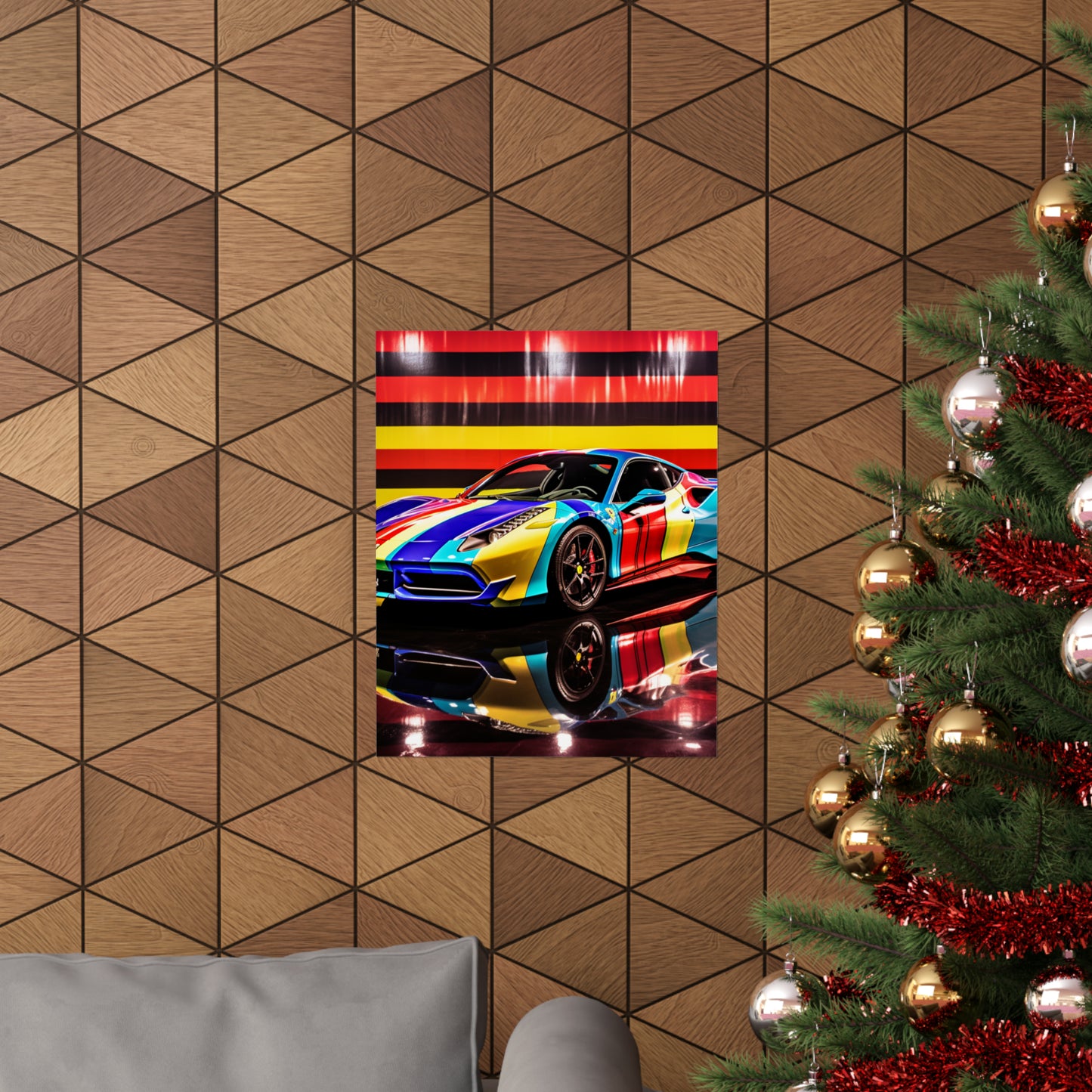 Premium Matte Vertical Posters Hyper Colorfull Ferrari 2