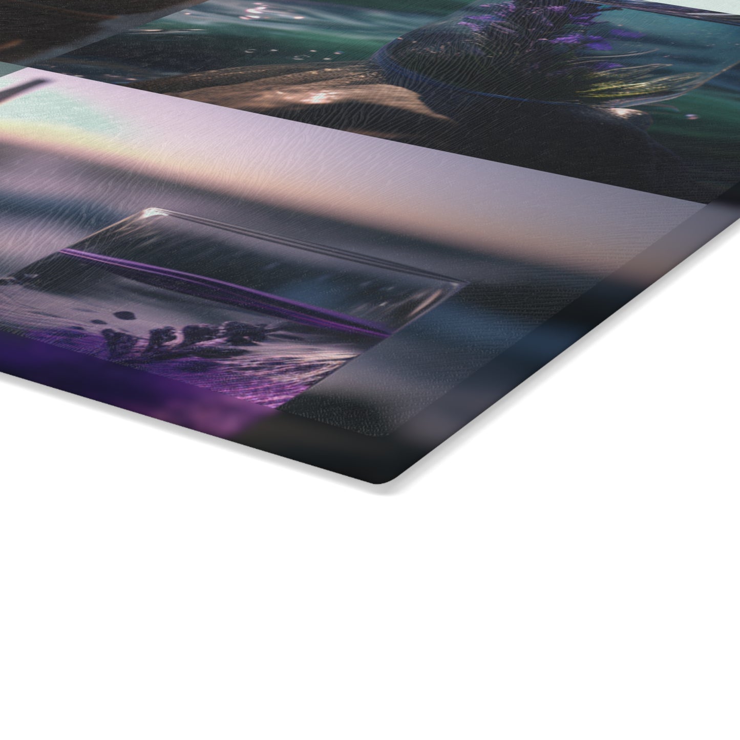 Glass Cutting Board Lavender in a vase 5