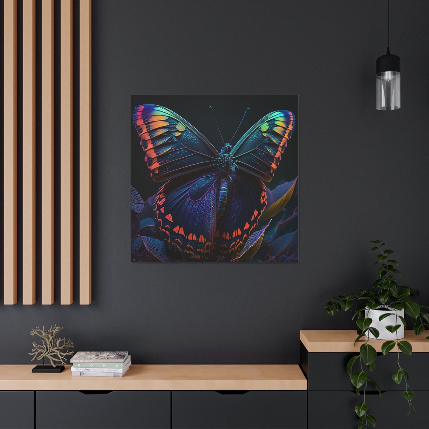 Canvas Gallery Wraps Hue Neon Butterfly 3