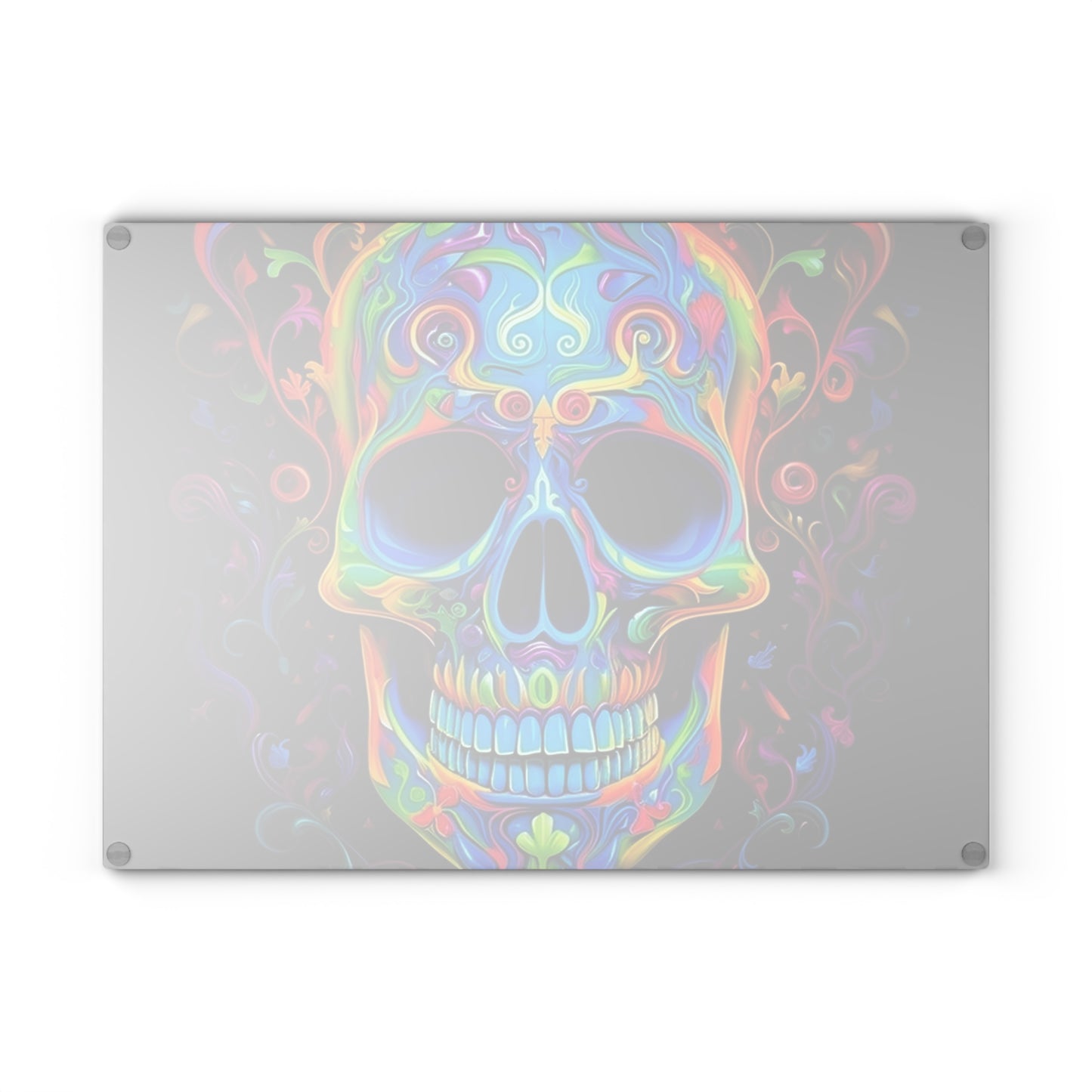 Glass Cutting Board Macro Skull Color 4