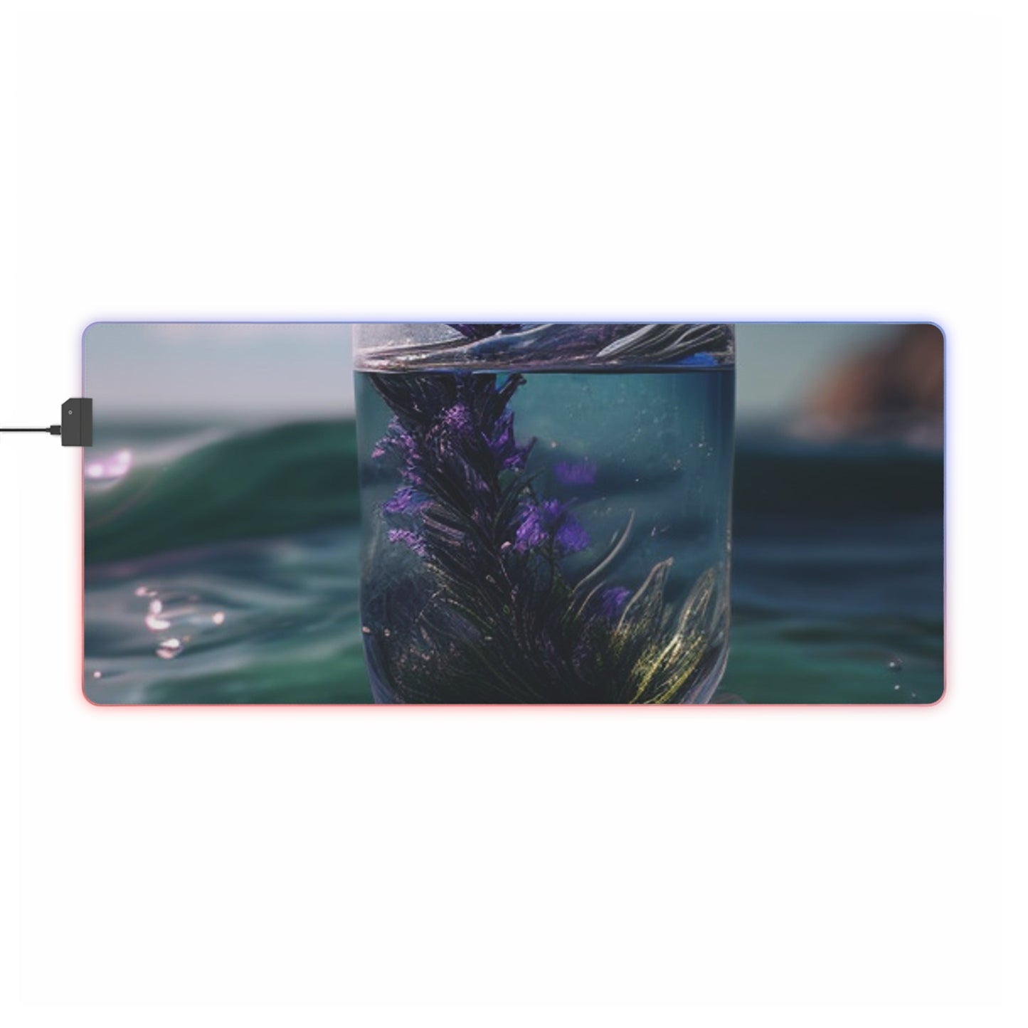 LED Gaming Mouse Pad Lavender in a vase 2