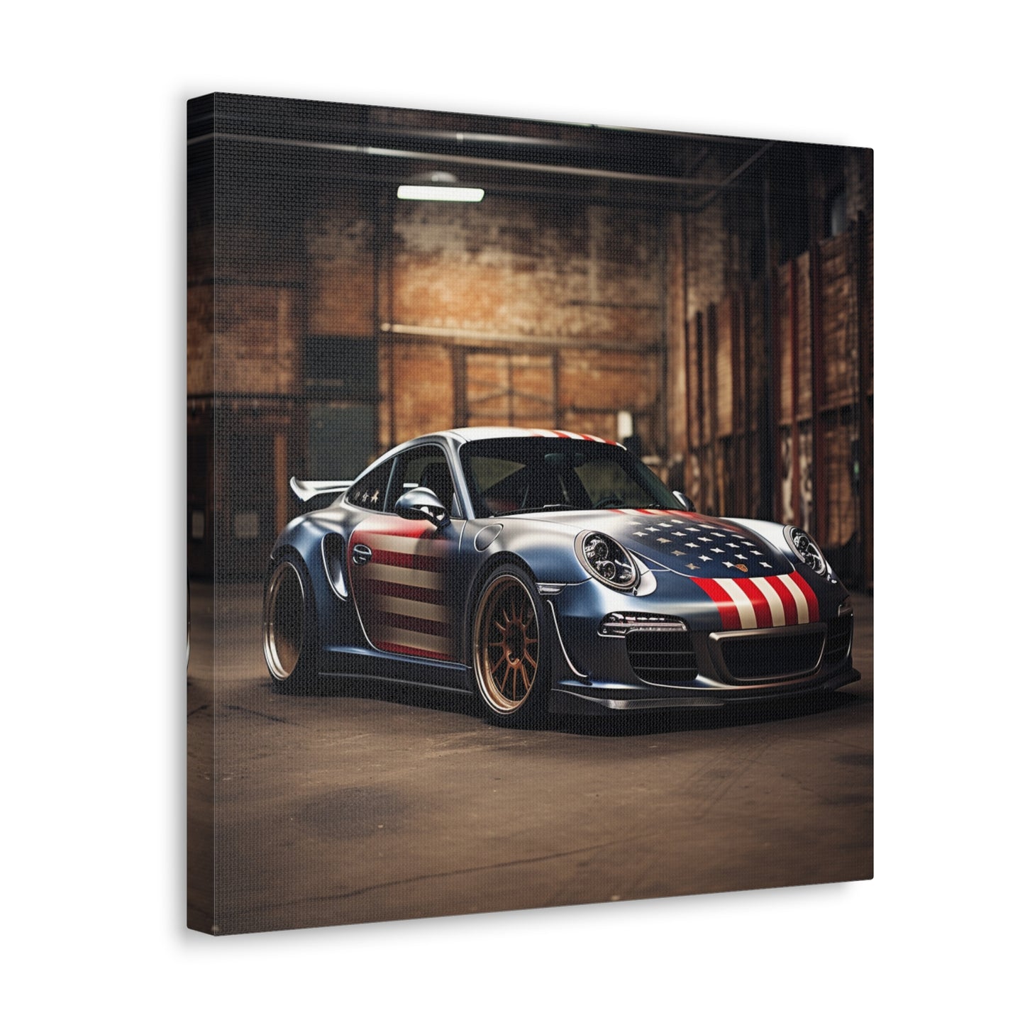 Canvas Gallery Wraps American Flag Porsche 1