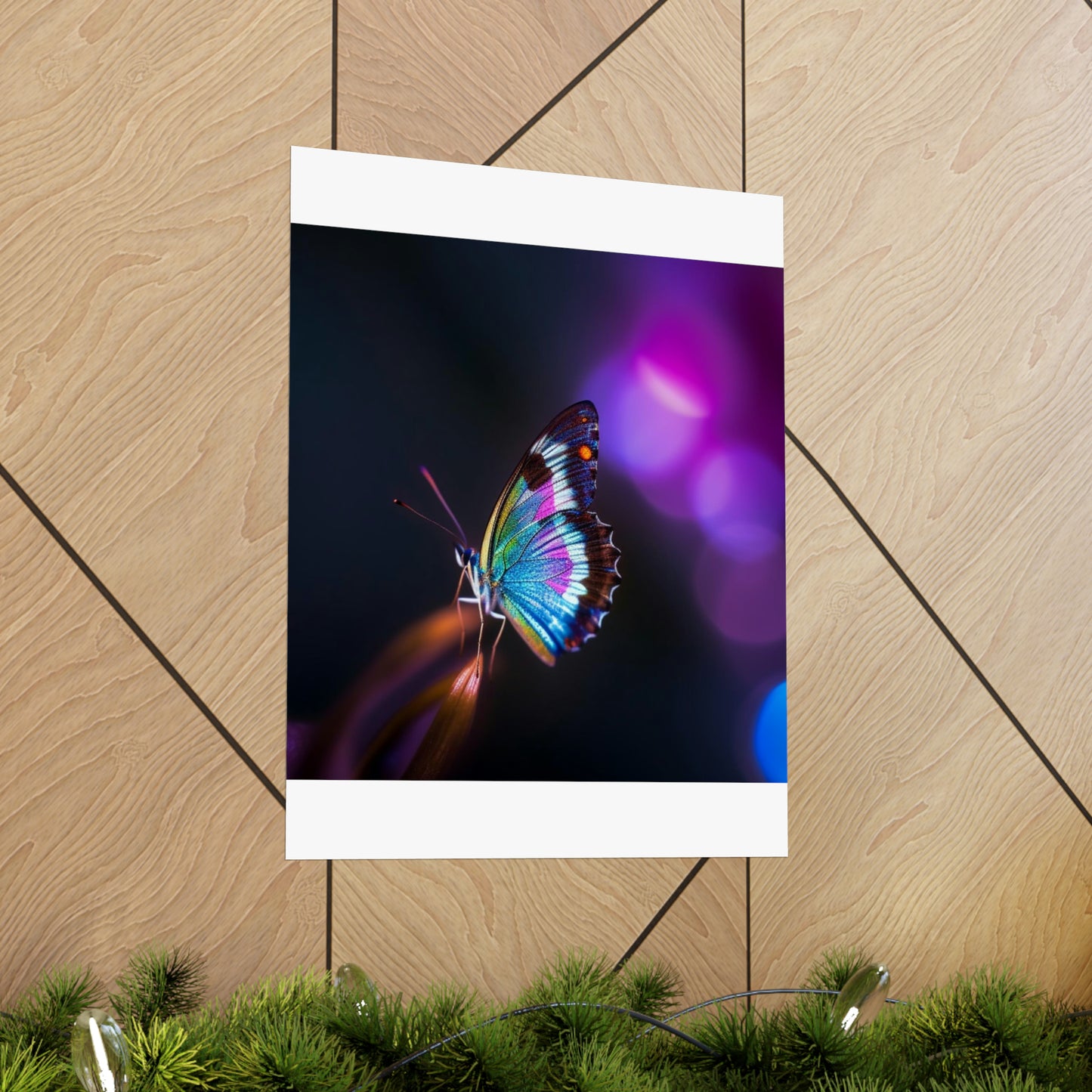 Premium Matte Vertical Posters Photo Realistic Butterfly 1