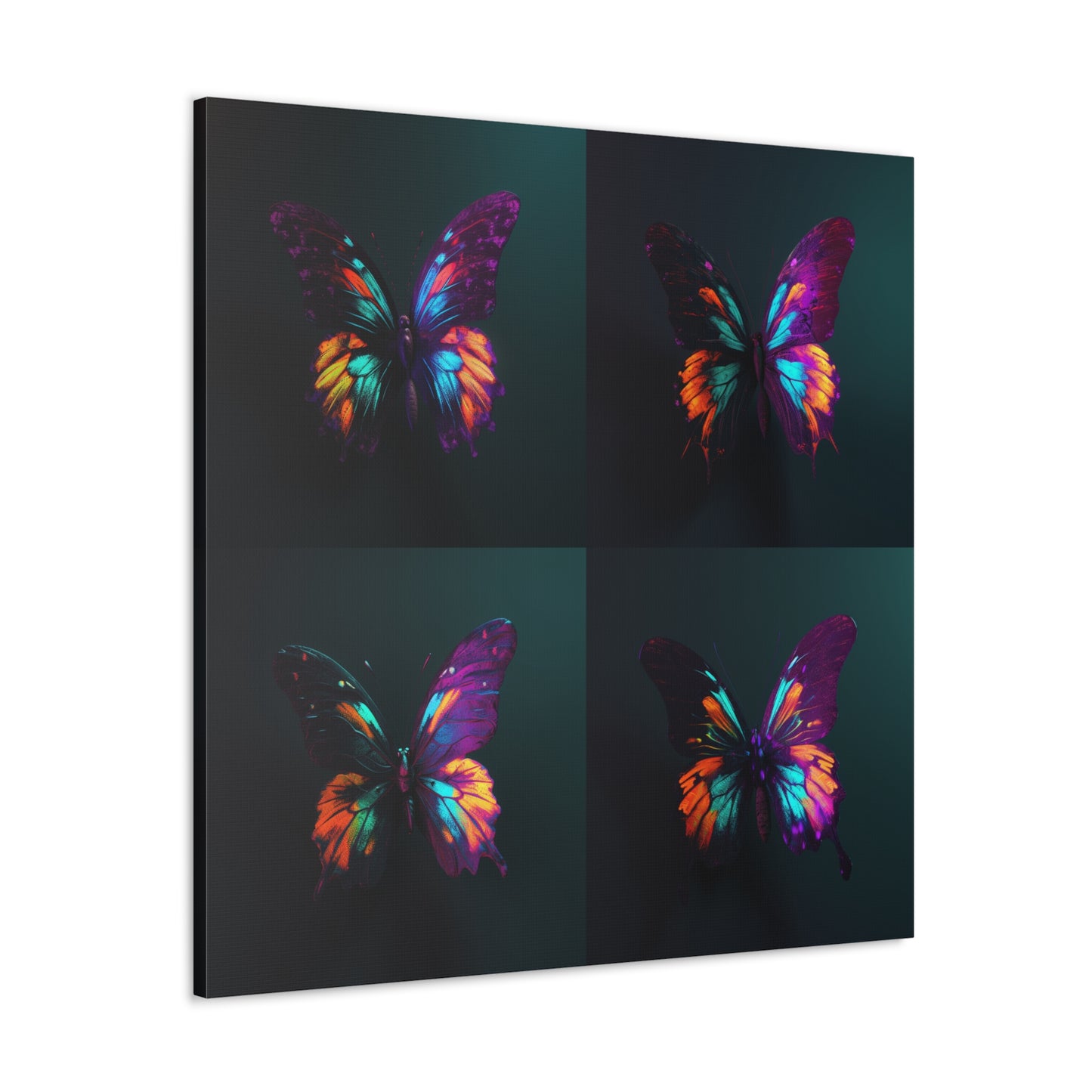 Canvas Gallery Wraps Hyper Colorful Butterfly Purple 5