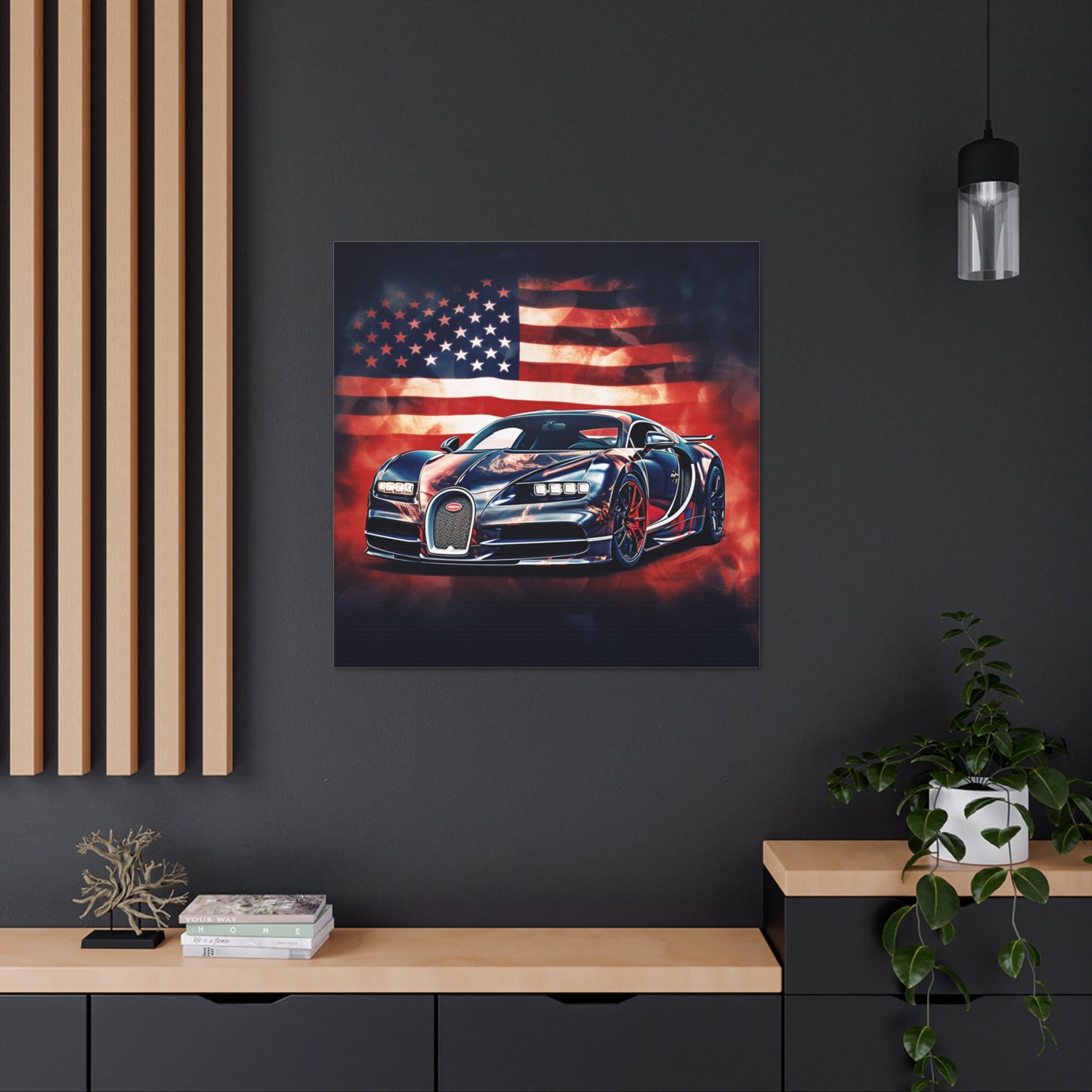 Canvas Gallery Wraps Abstract American Flag Background Bugatti 4