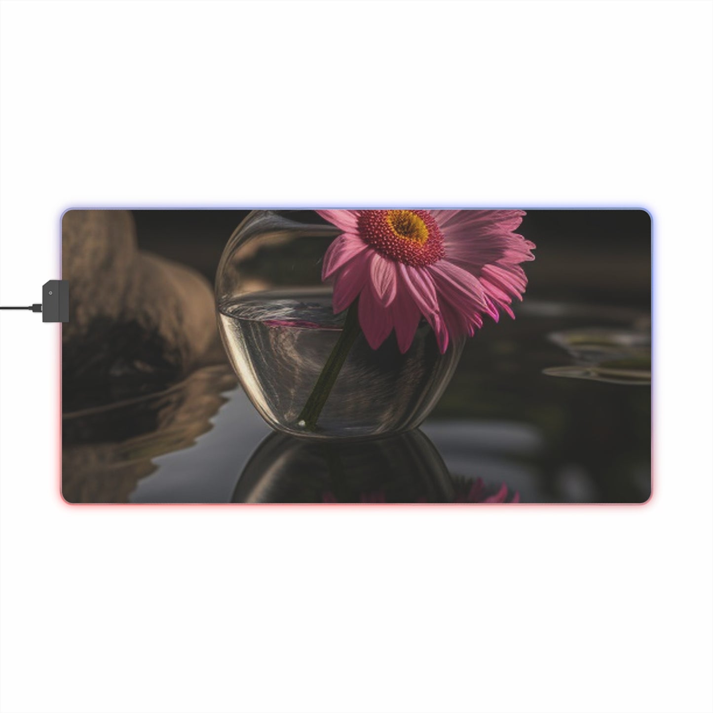 LED Gaming Mouse Pad Pink Daisy 2