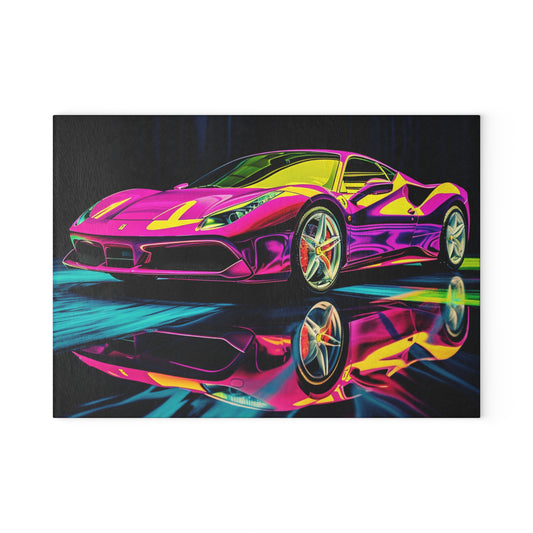 Glass Cutting Board Pink Ferrari Macro 3