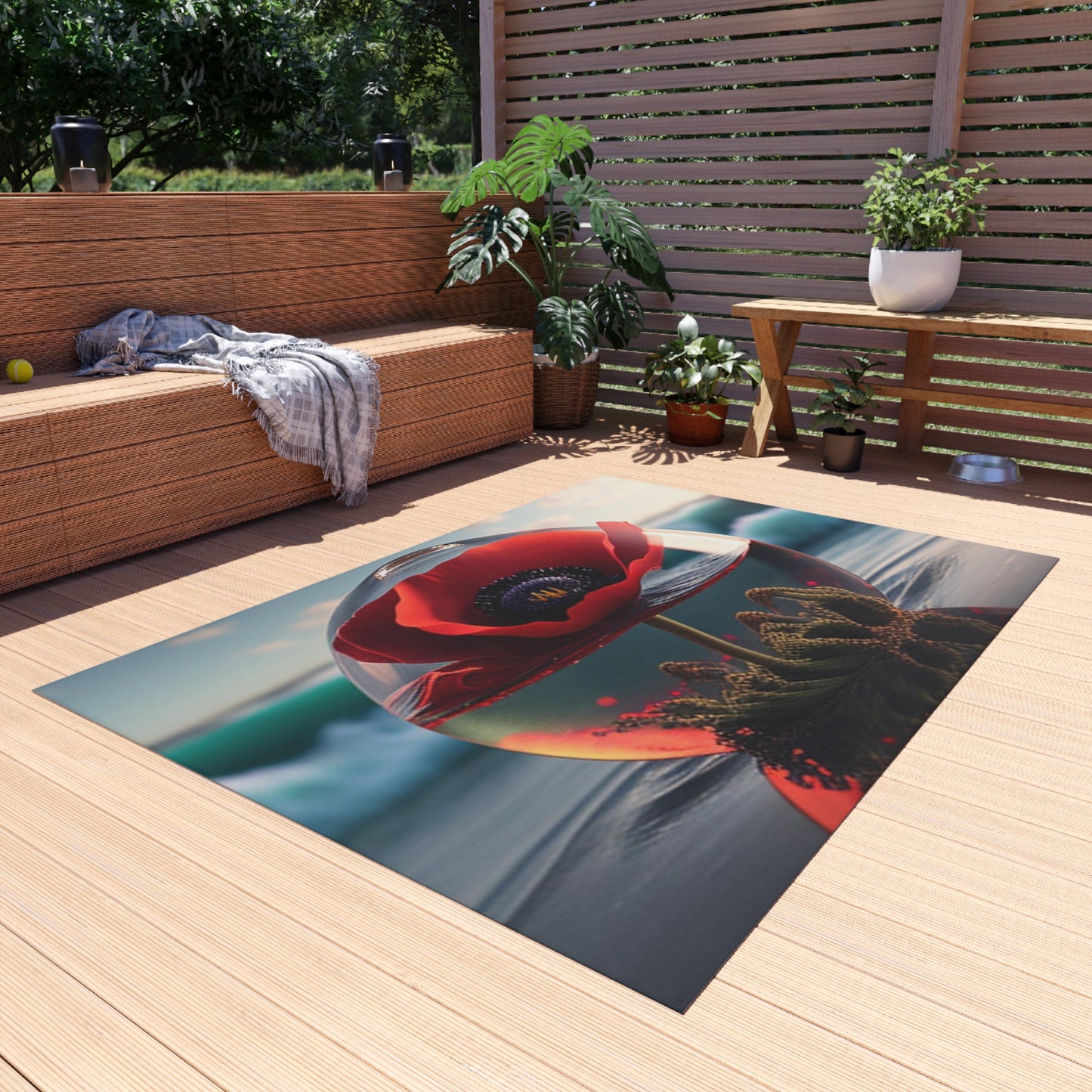 Outdoor Rug  Red Anemone in a Vase 4