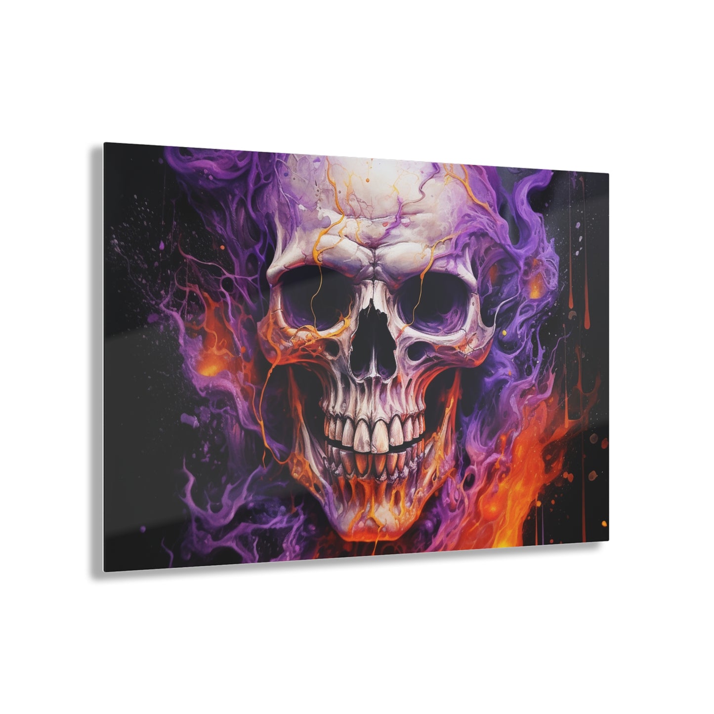 Acrylic Prints Skull Flames 2