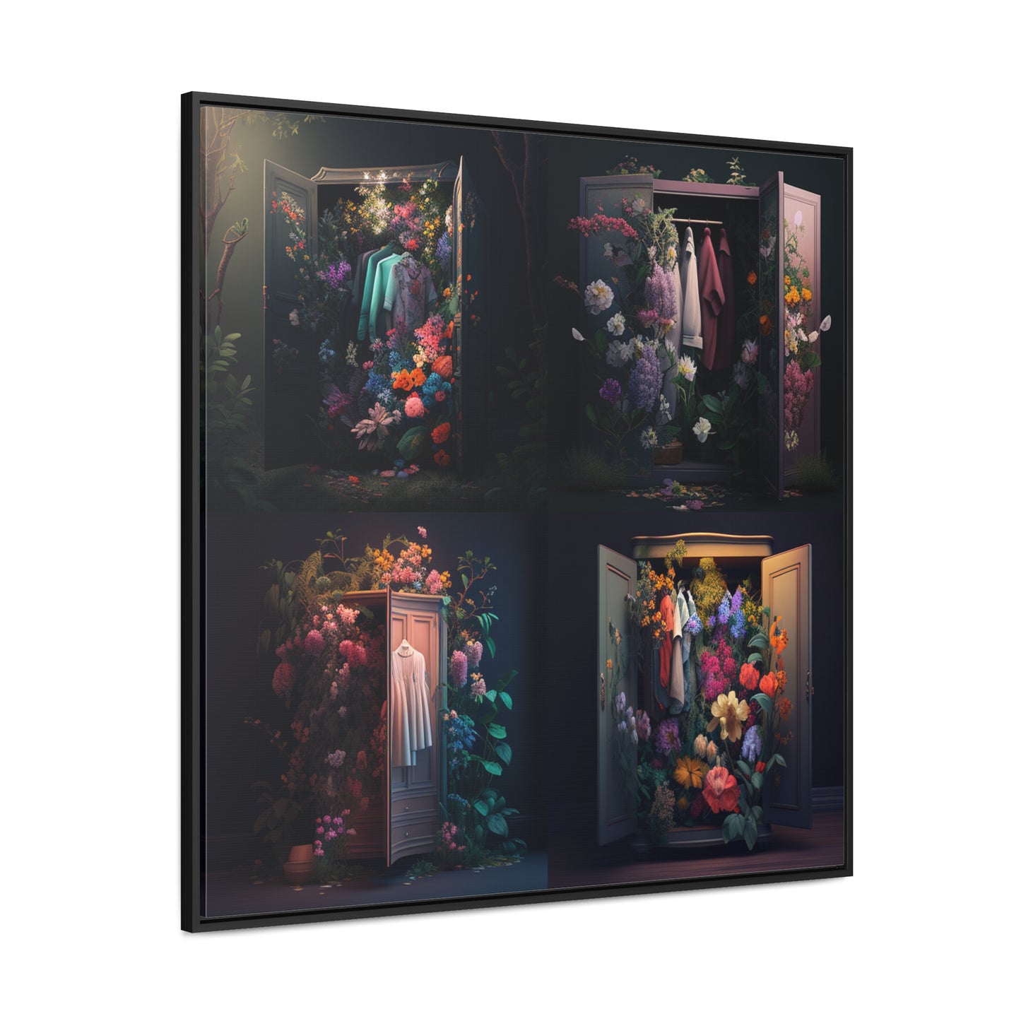 Gallery Canvas Wraps, Square Frame A Wardrobe Surrounded by Flowers 5