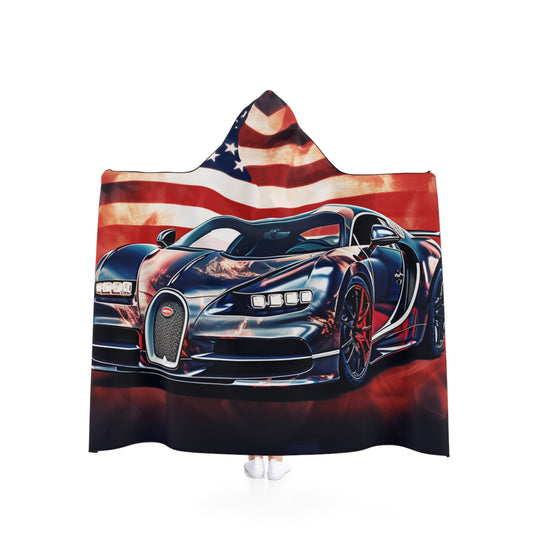 Hooded Blanket Abstract American Flag Background Bugatti 4