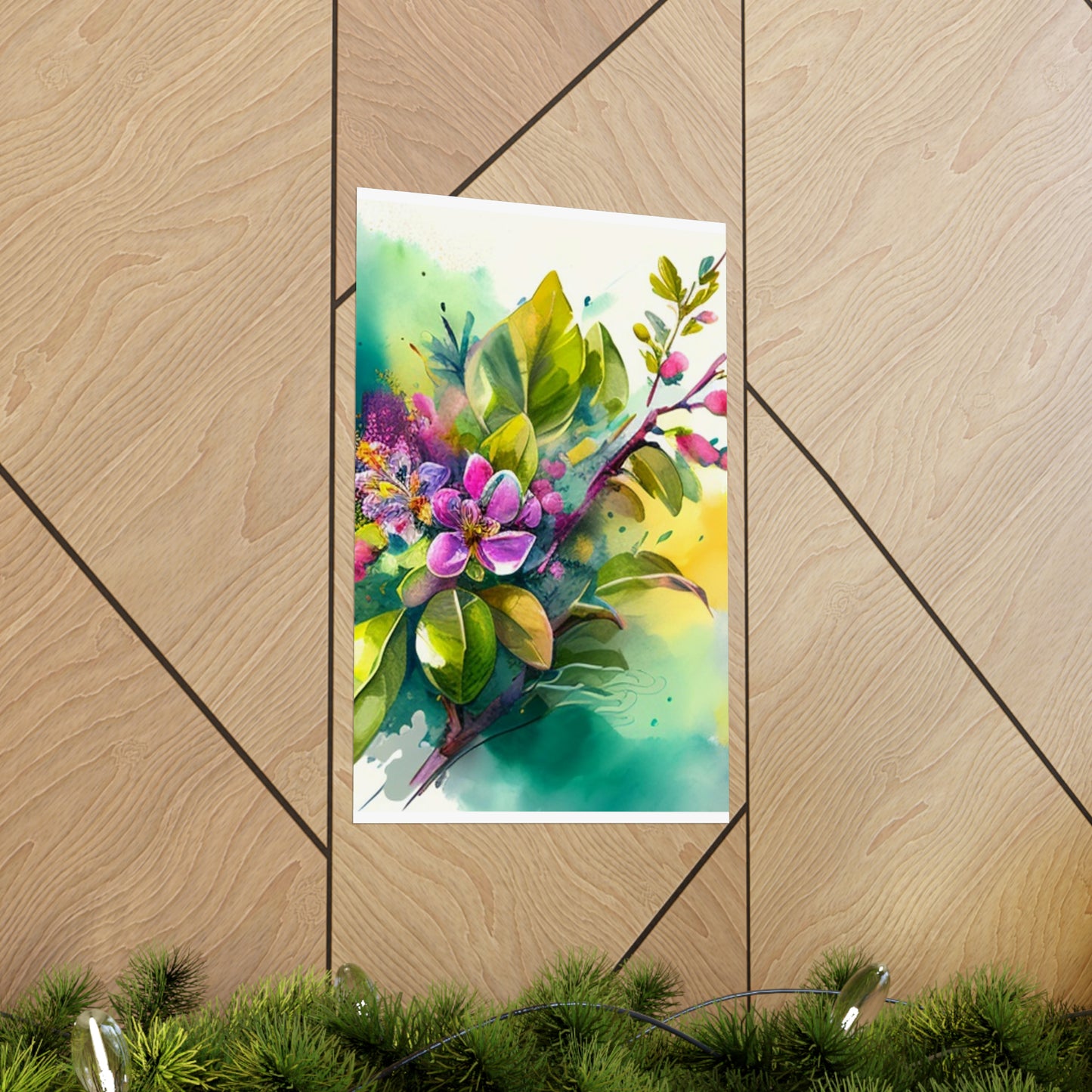 Premium Matte Vertical Posters Mother Nature Bright Spring Colors Realistic Watercolor 1