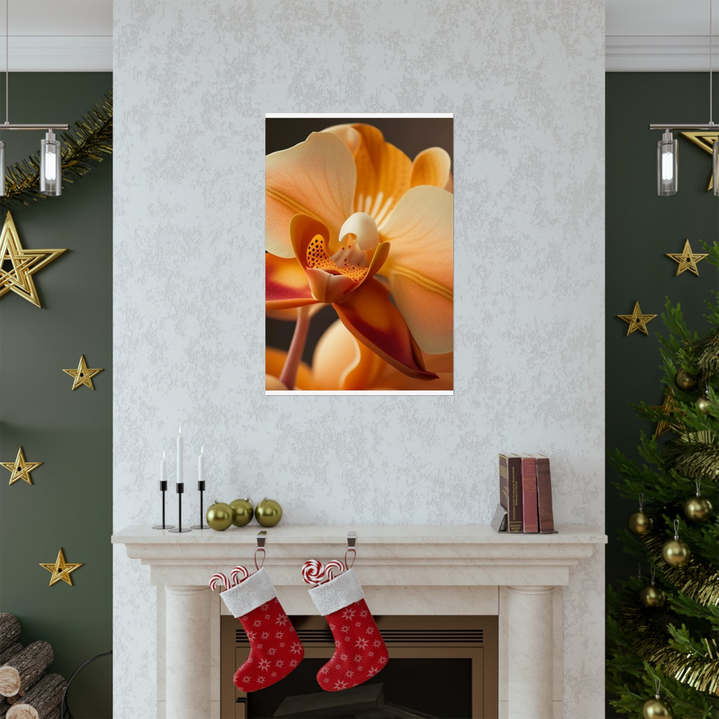 Premium Matte Vertical Posters Orange Orchid 3