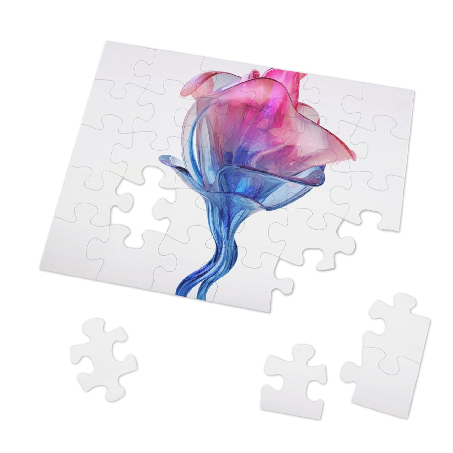 Jigsaw Puzzle (30, 110, 252, 500,1000-Piece) Pink & Blue Tulip Rose 4