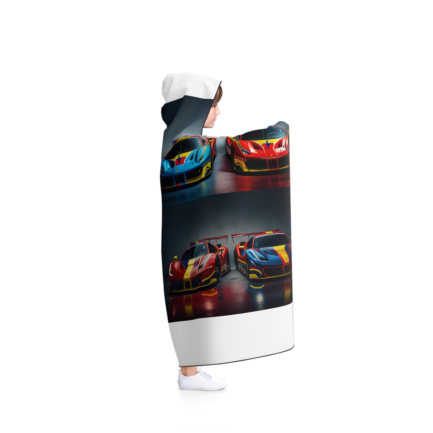 Hooded Blanket Ferrari Red Blue 5