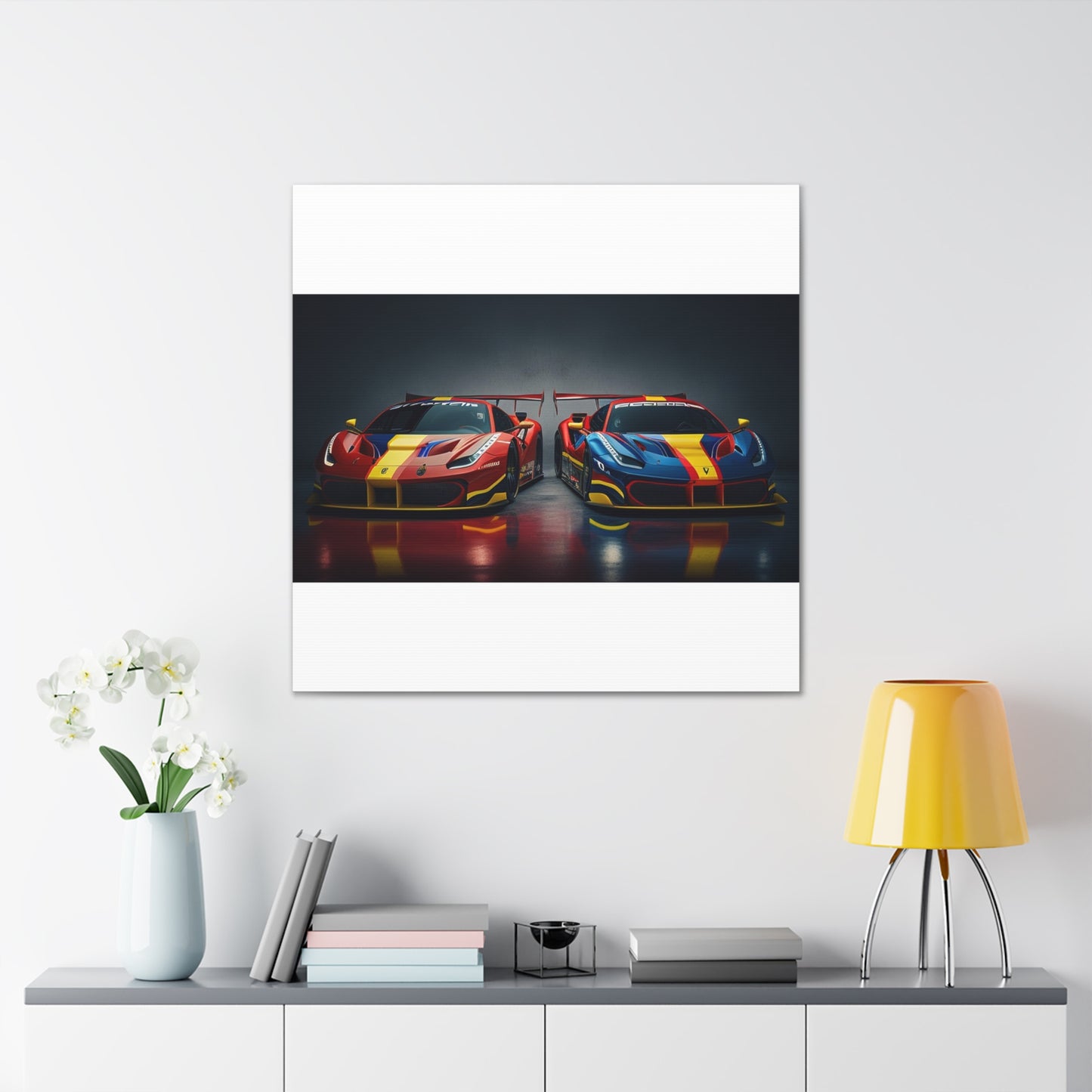 Canvas Gallery Wraps Ferrari Red Blue 4