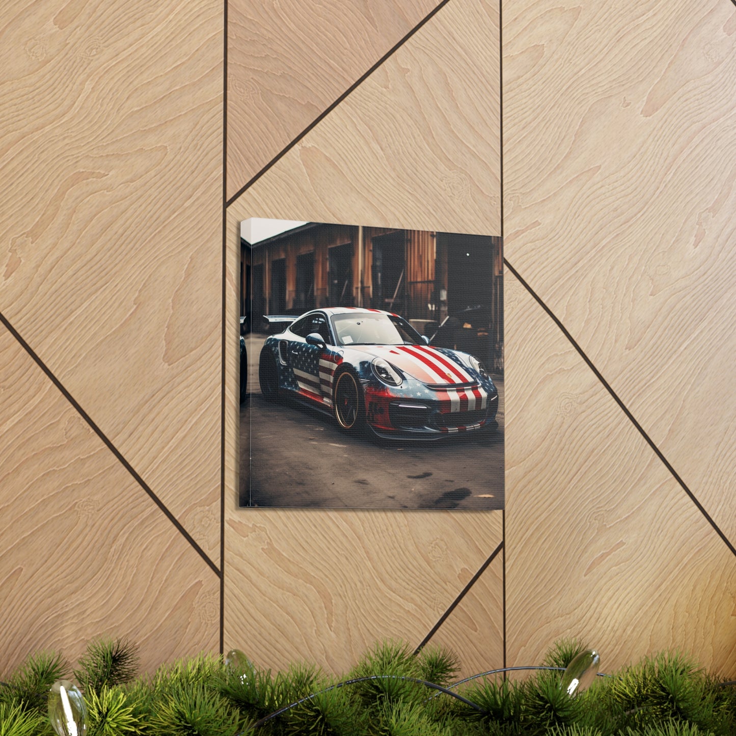 Canvas Gallery Wraps American Flag Porsche 3