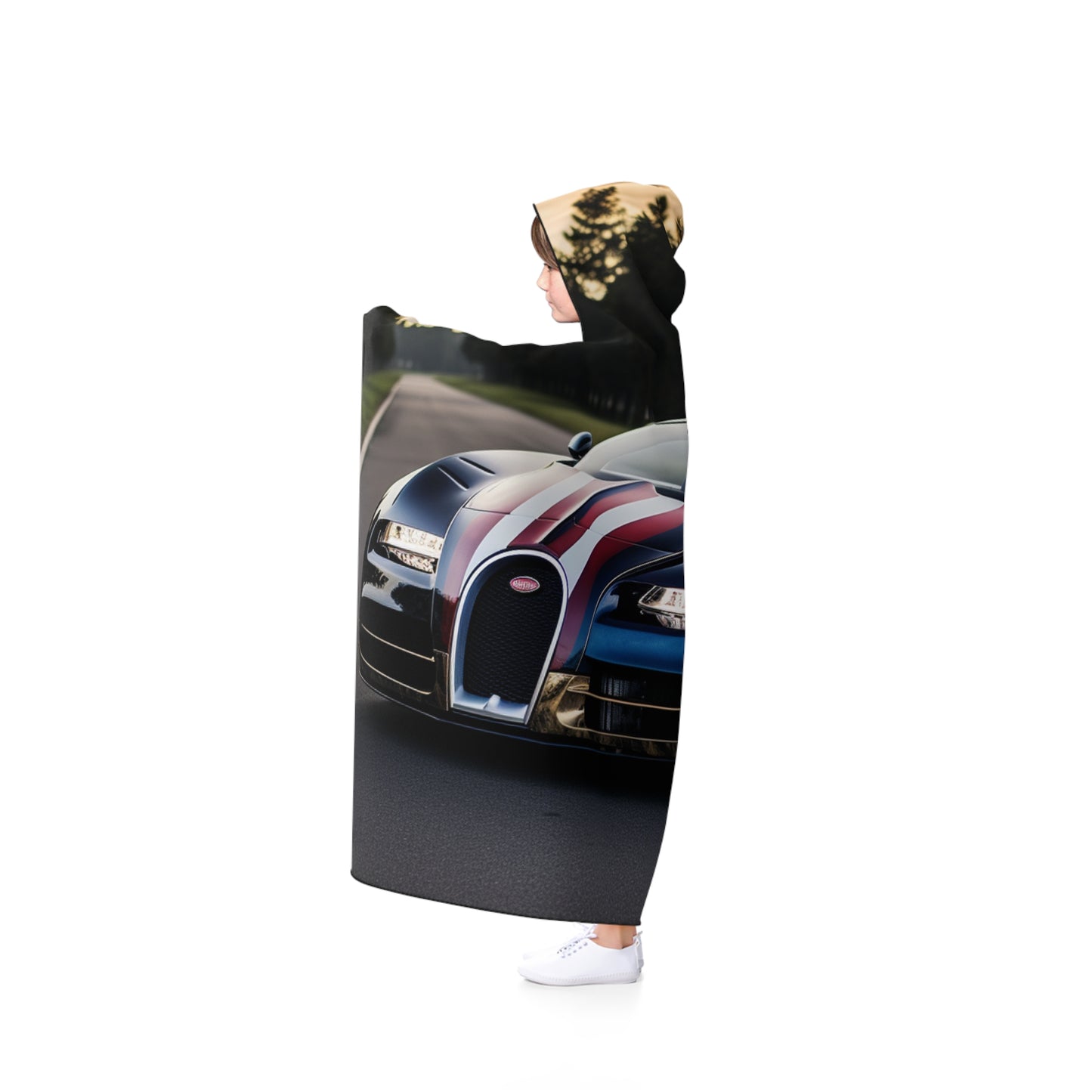 Hooded Blanket Bugatti Flag American 1