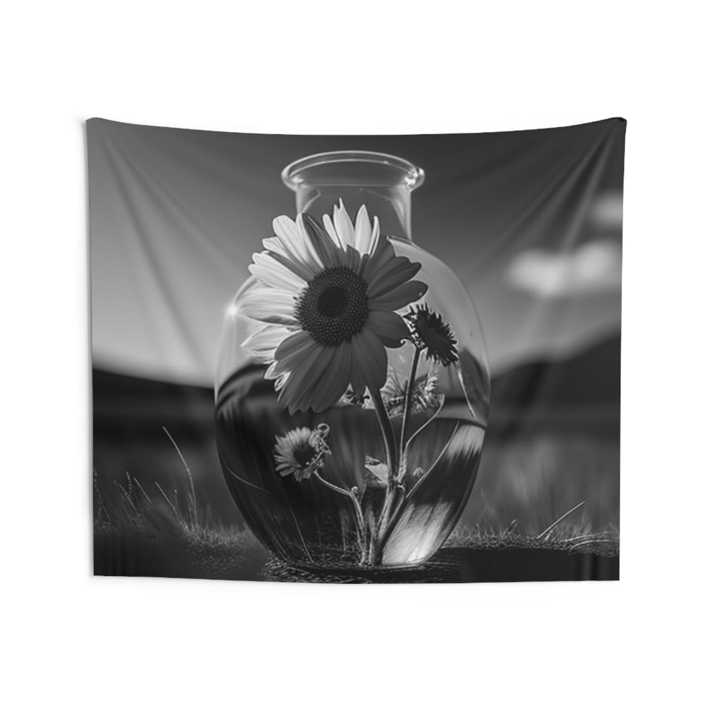 Indoor Wall Tapestries Yellw Sunflower in a vase 4