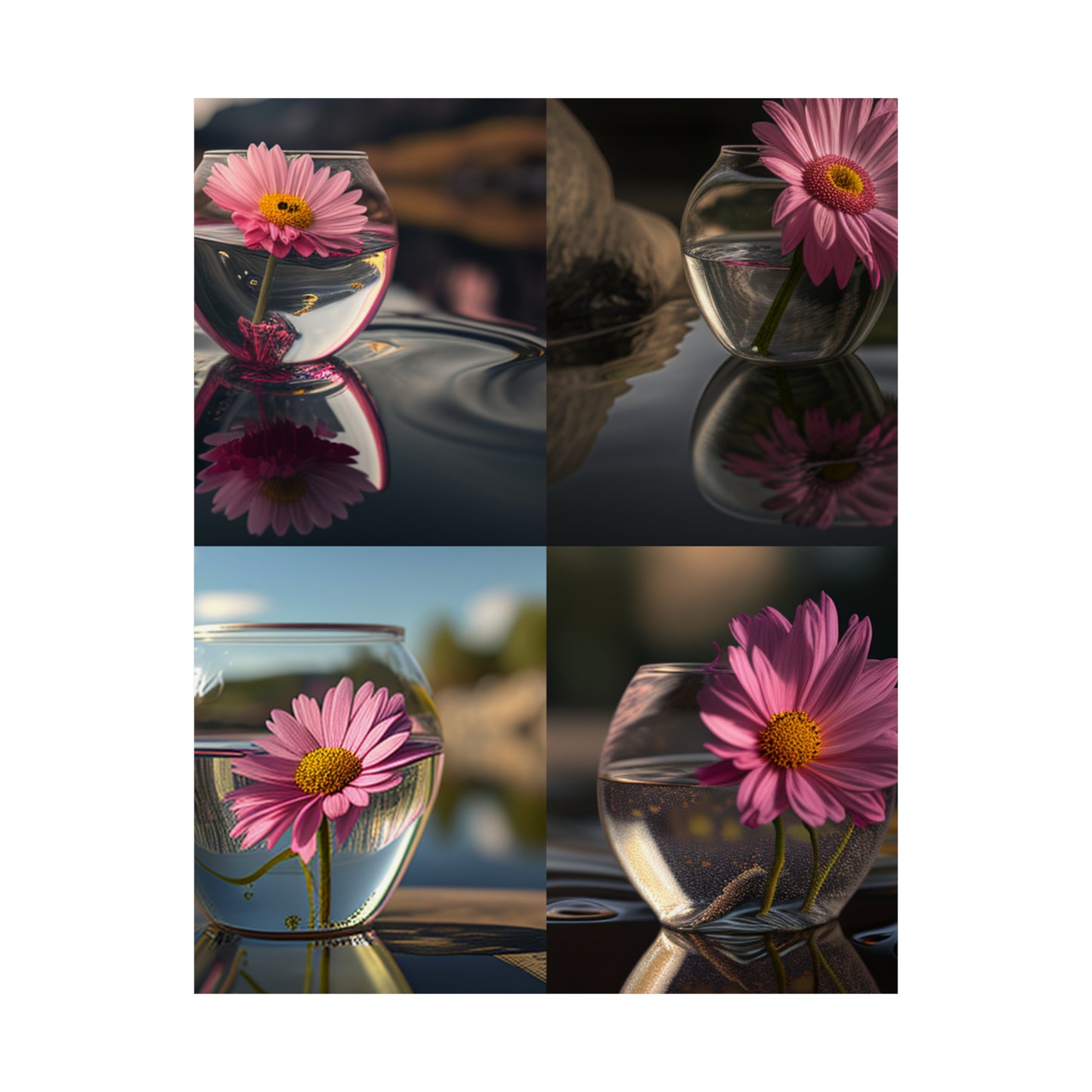 Premium Matte Vertical Posters Pink Daisy 5