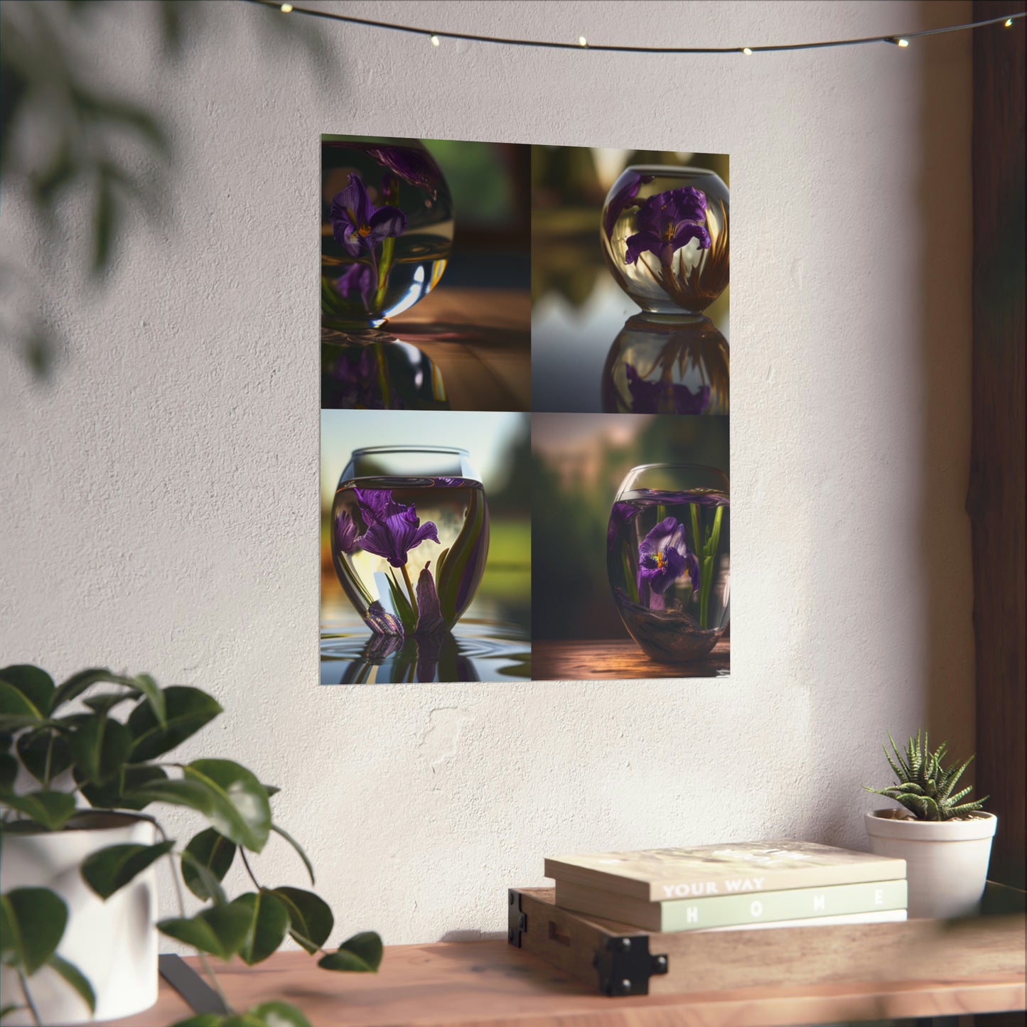 Premium Matte Vertical Posters Purple Iris in a vase 5