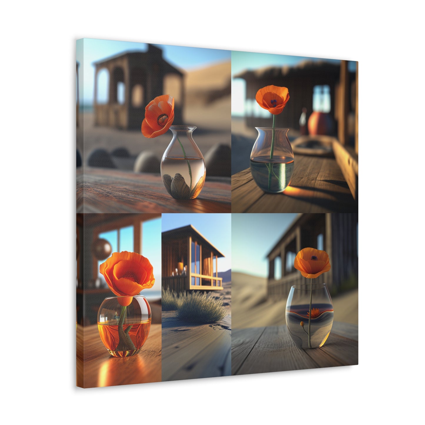 Canvas Gallery Wraps Poppy in a Glass Vase 5
