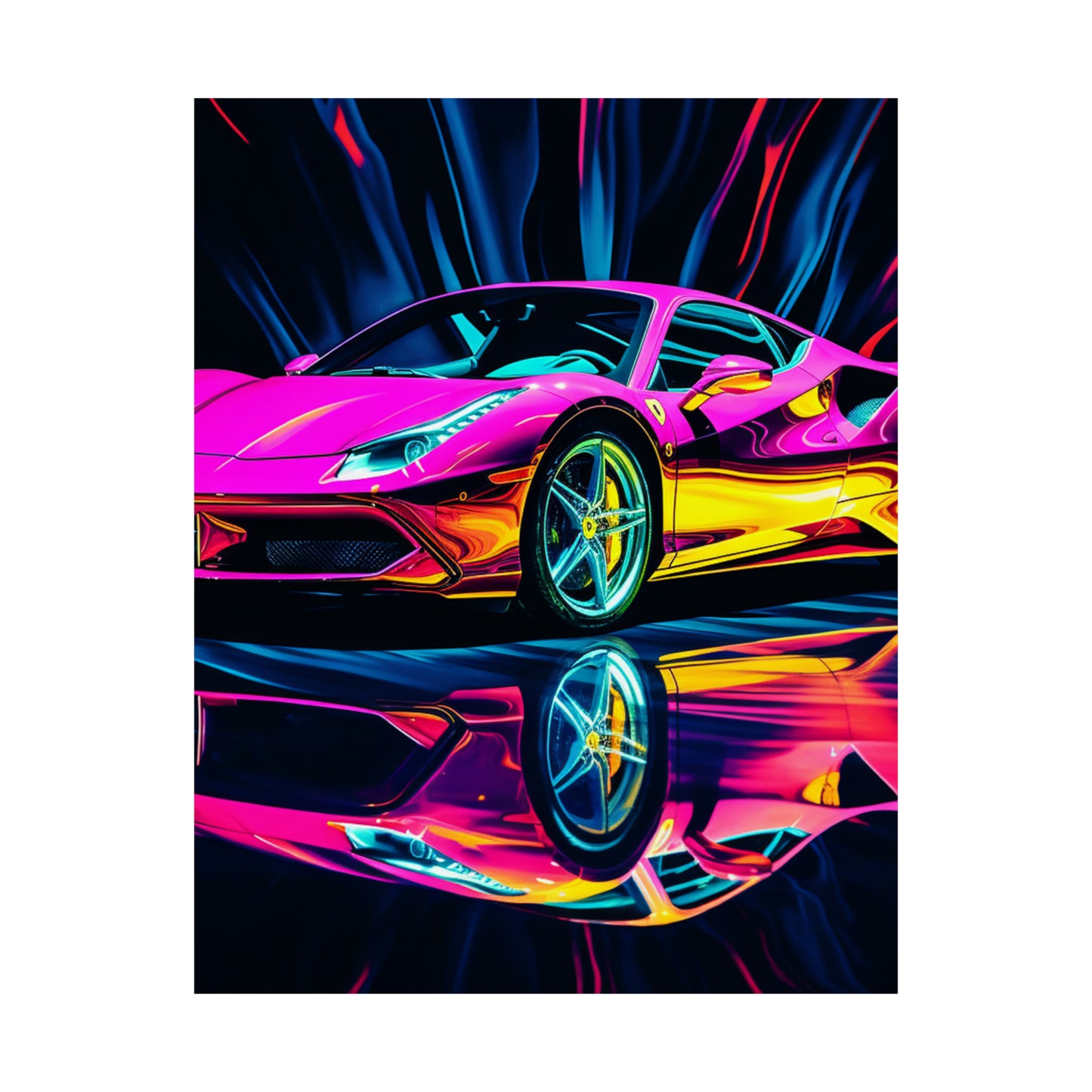 Premium Matte Vertical Posters Pink Macro Ferrari 3