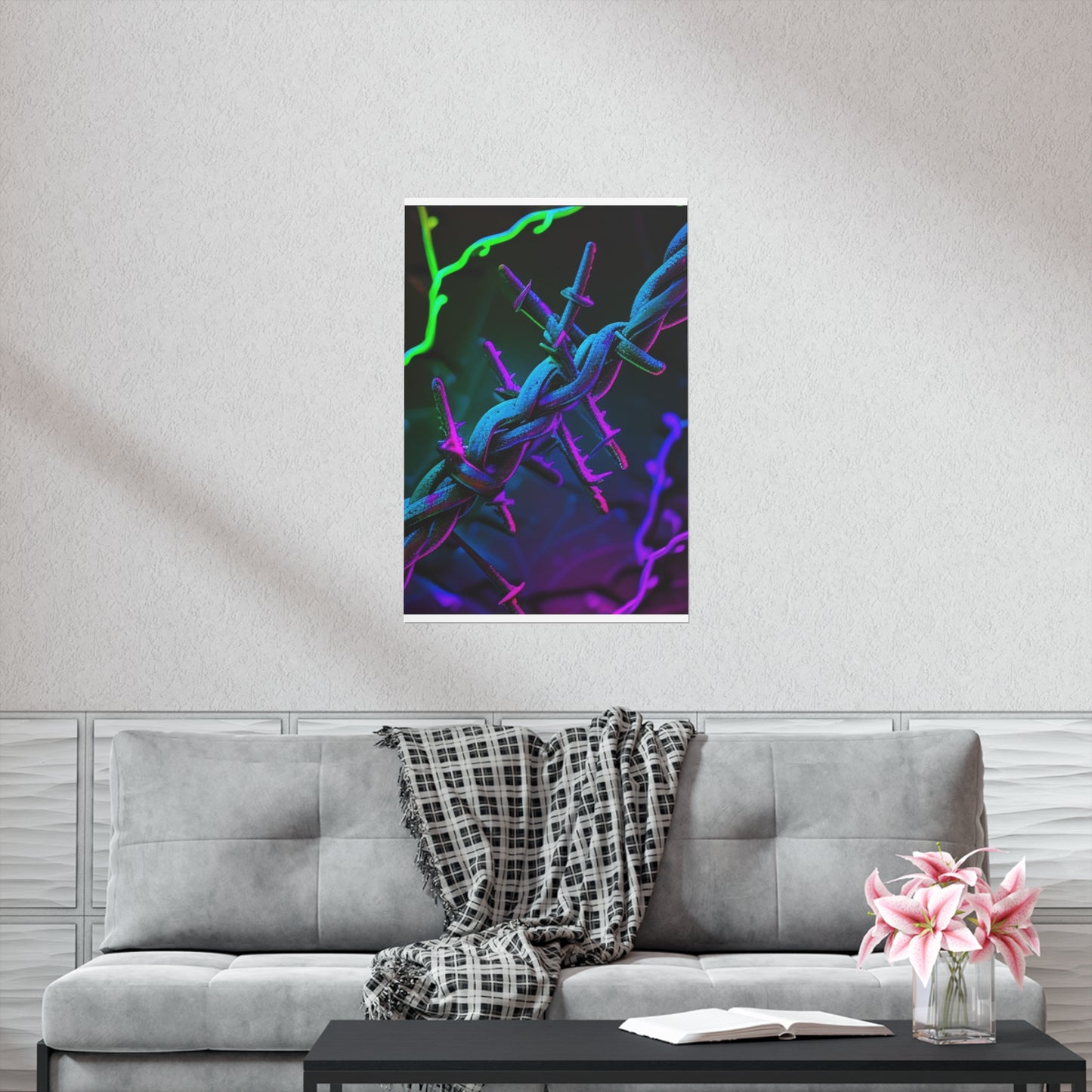 Premium Matte Vertical Posters Macro Neon Barbs 4