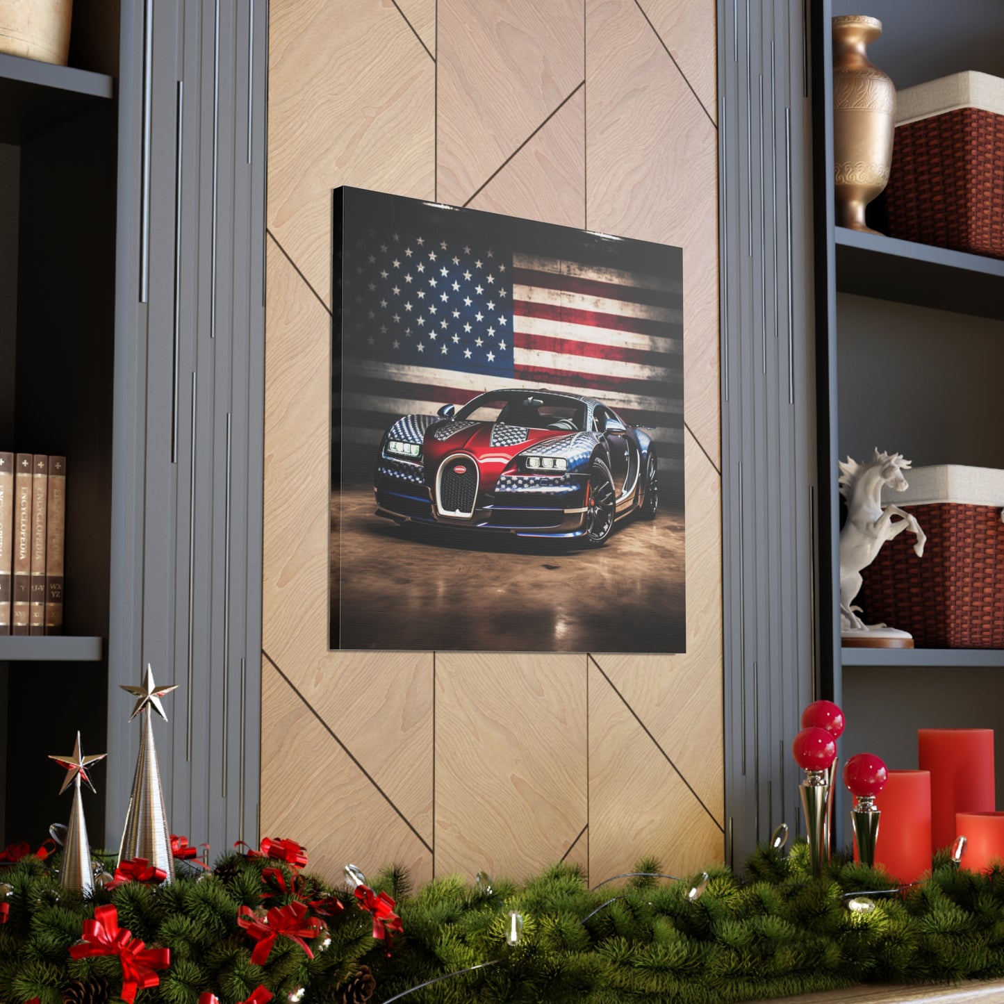 Canvas Gallery Wraps Bugatti American Flag 1