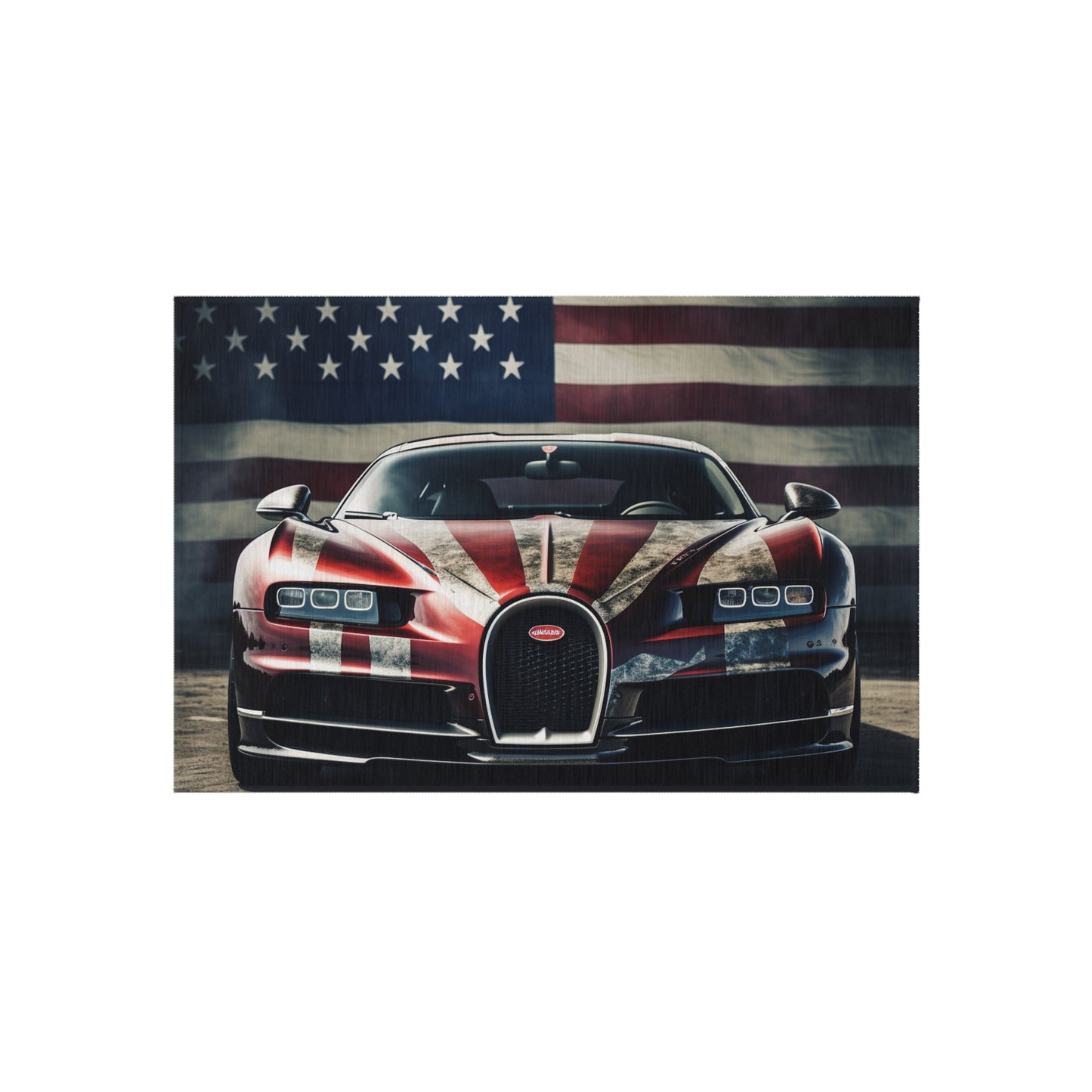 Outdoor Rug  American Flag Background Bugatti 3