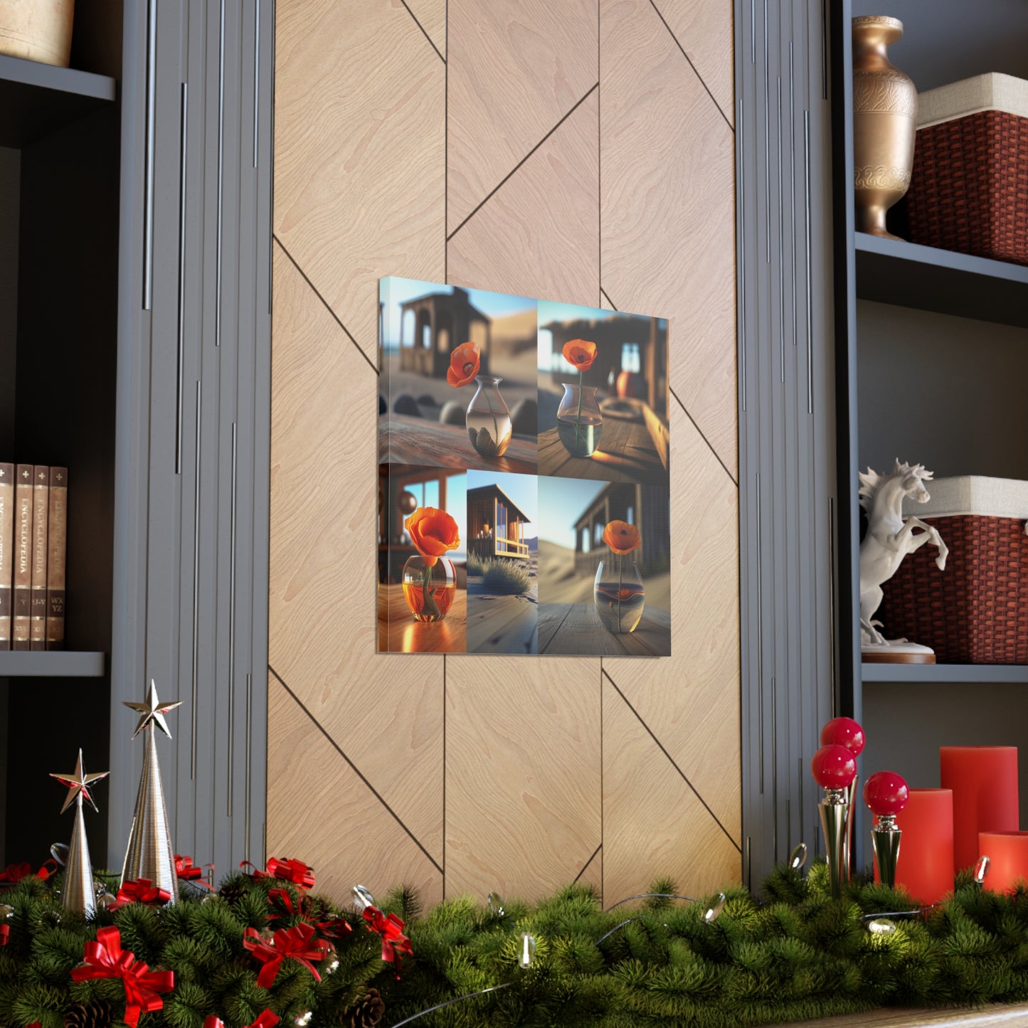 Canvas Gallery Wraps Poppy in a Glass Vase 5