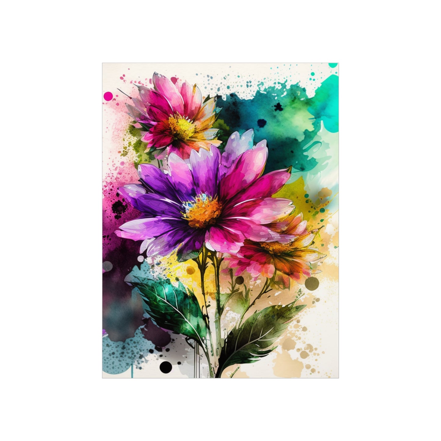 Premium Matte Vertical Posters Bright Spring Flowers 1