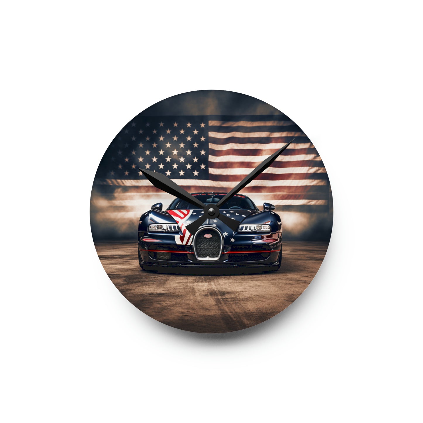 Acrylic Wall Clock Bugatti American Flag 2