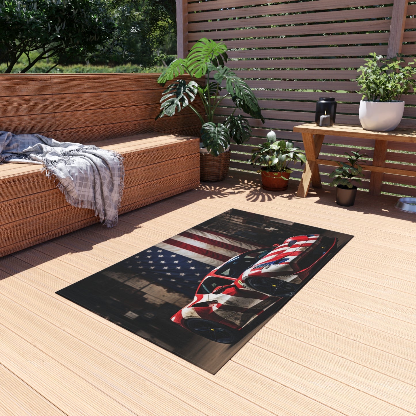 Outdoor Rug  American Flag Farrari 2