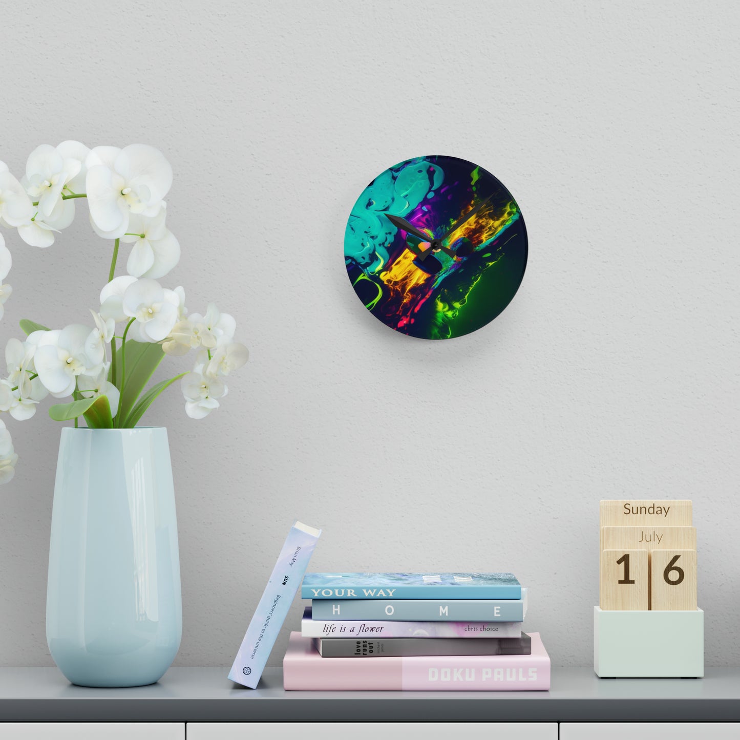 Acrylic Wall Clock Florescent Glow 4