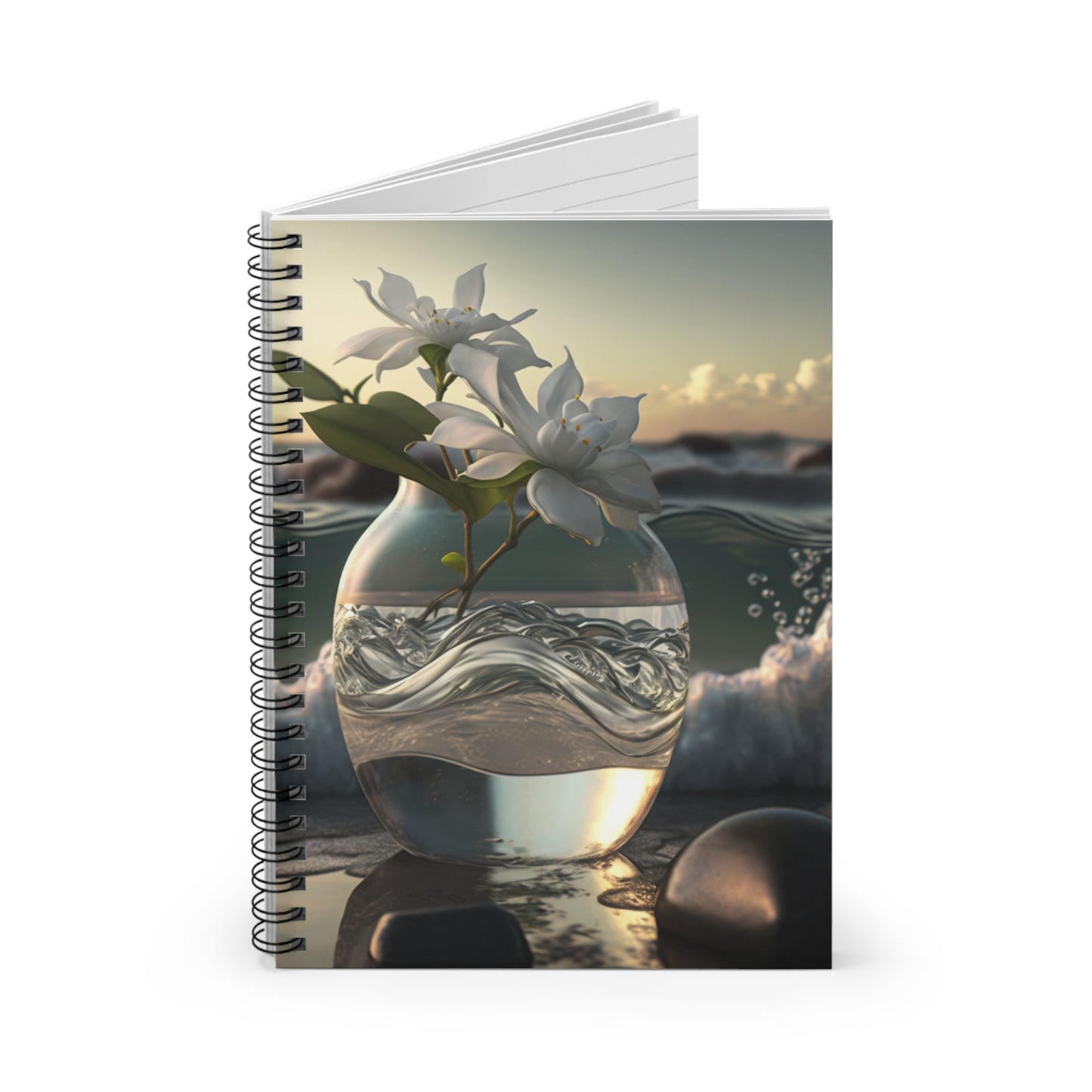 Spiral Notebook - Ruled Line Jasmine glass vase 2