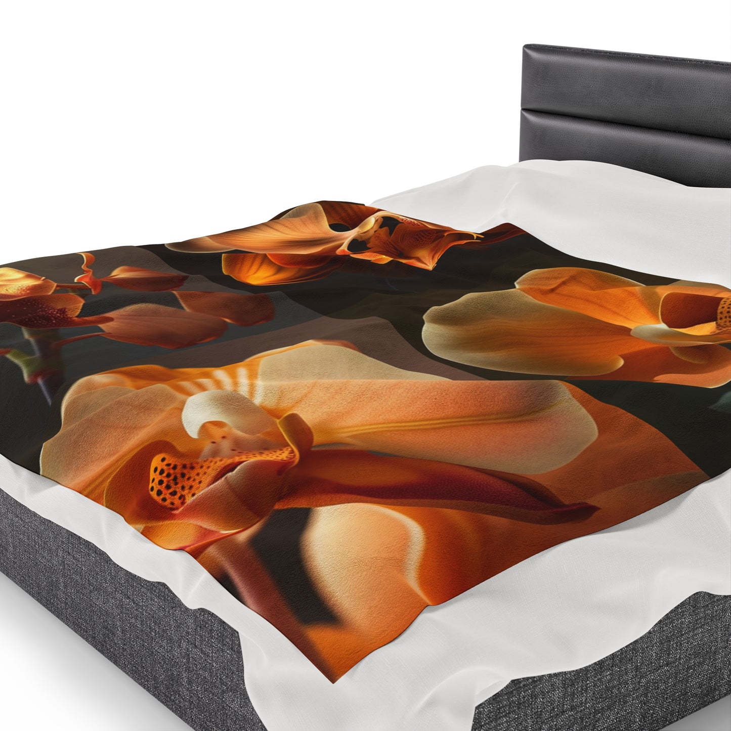 Velveteen Plush Blanket Orange Orchid 5