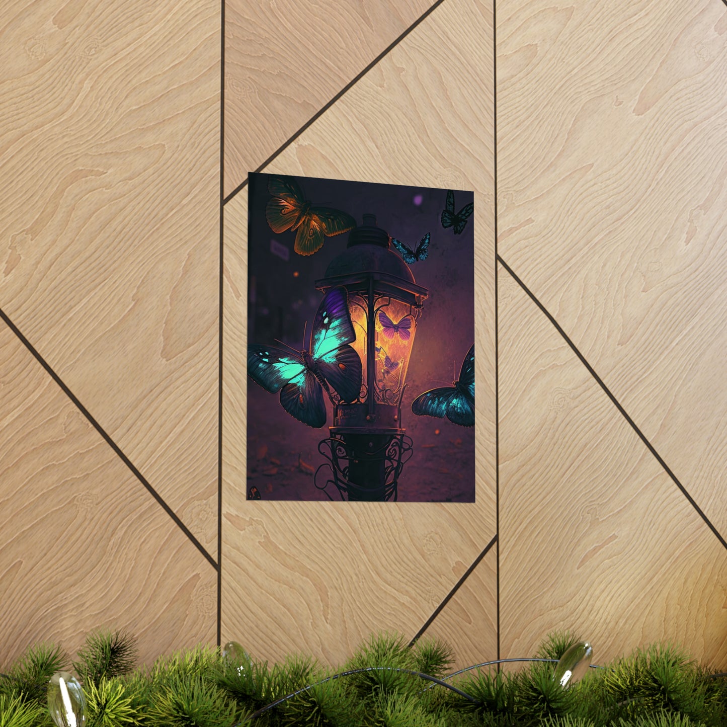 Premium Matte Vertical Posters Street Light Butterfly 4
