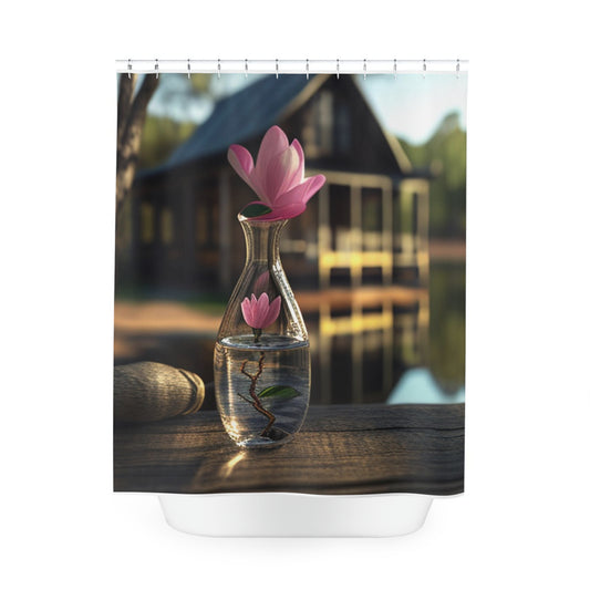Polyester Shower Curtain Magnolia in a Glass vase 4