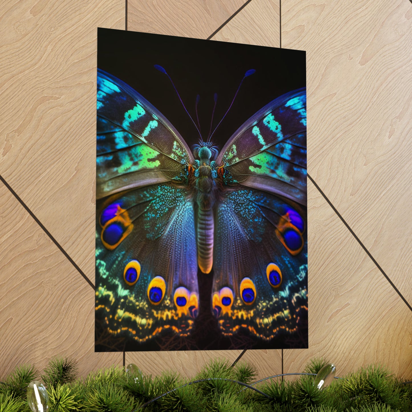 Premium Matte Vertical Posters Neon Hue Butterfly 3