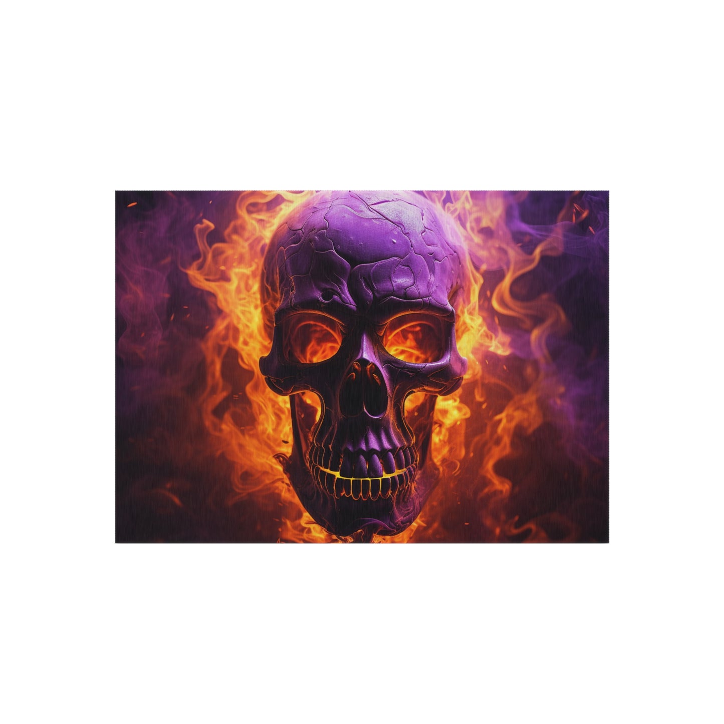 Outdoor Rug  Skull Flames 3