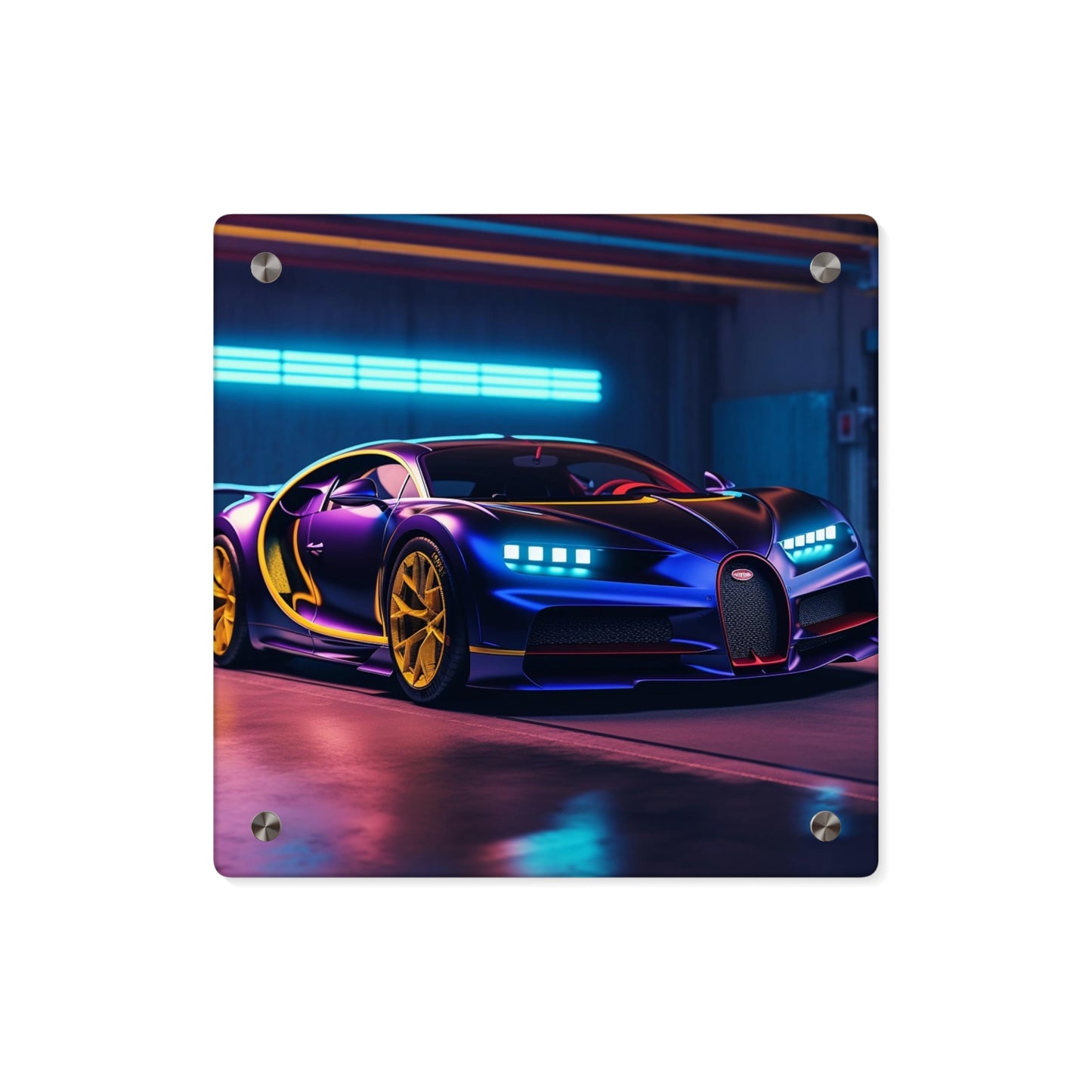 Acrylic Wall Art Panels Hyper Bugatti Neon Chiron 4