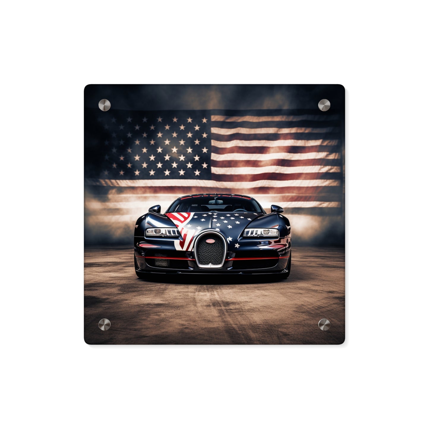 Acrylic Wall Art Panels Bugatti American Flag 2